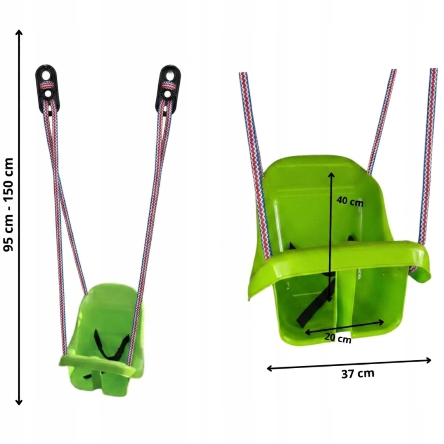 Children's Garden Swing Light Green Belt Poland Adjustable Manufacturer code AMIKU-0418