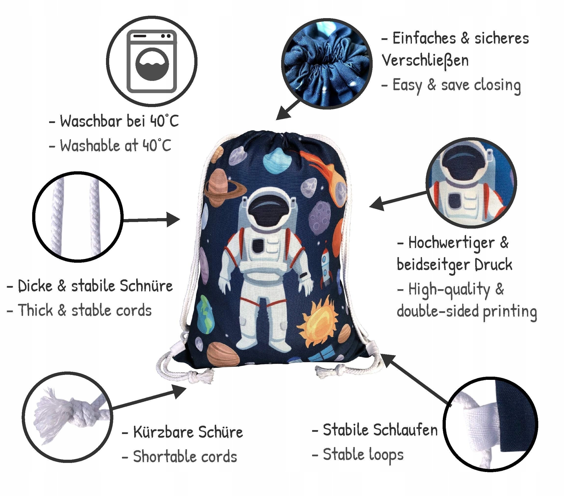 Children's Gymnastic Bag HECKBO Astronaut Color multicolor