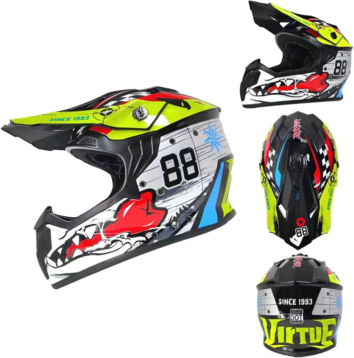 Children's Helmet Cross Motocross MTB ATV Quad Full Face 57-58cm QV Manufacturer Helmblazia