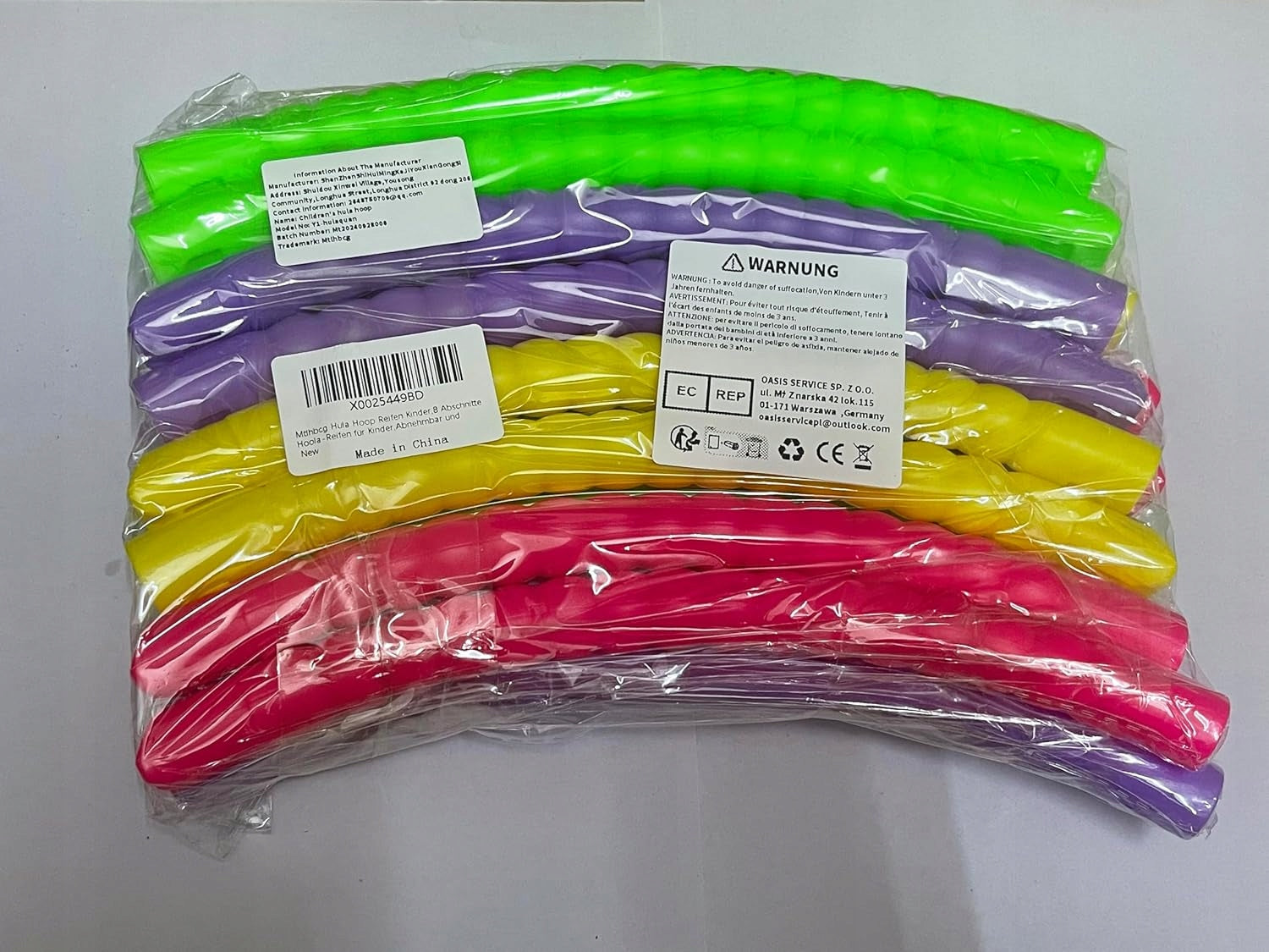 Children's Hula Hoop 8 sections adjustable exercise gymnastics 45-59 cm 2pcs. Manufacturer code B0DHY5STNP