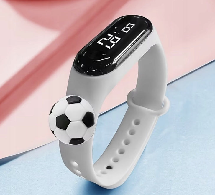 Children's LED watch with cartoon football motif Ideal LOOK black Brand no brand