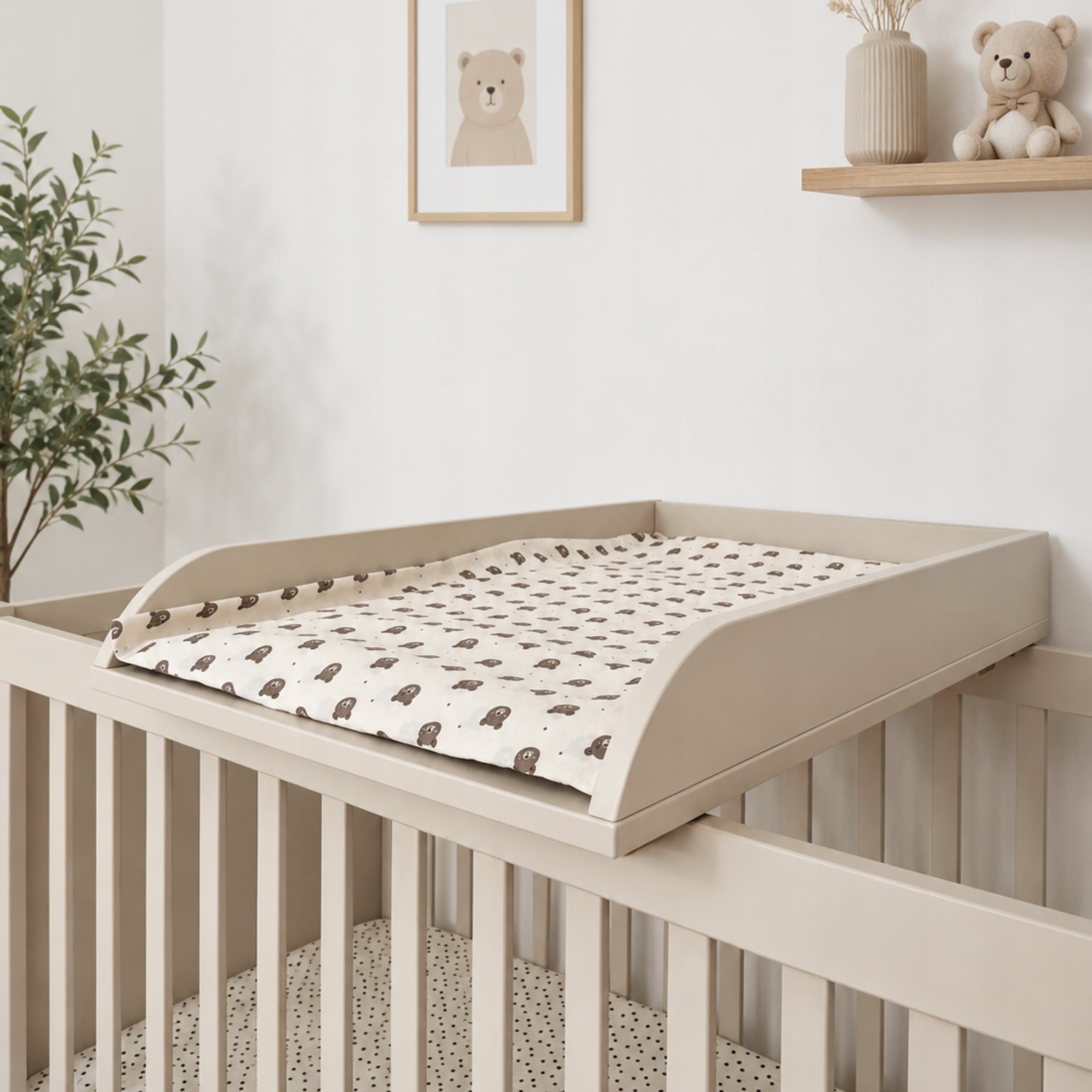 Children's Rigid Changing Table - Cot Cover 120x60 and 140x70 Cashmere Packaging status original