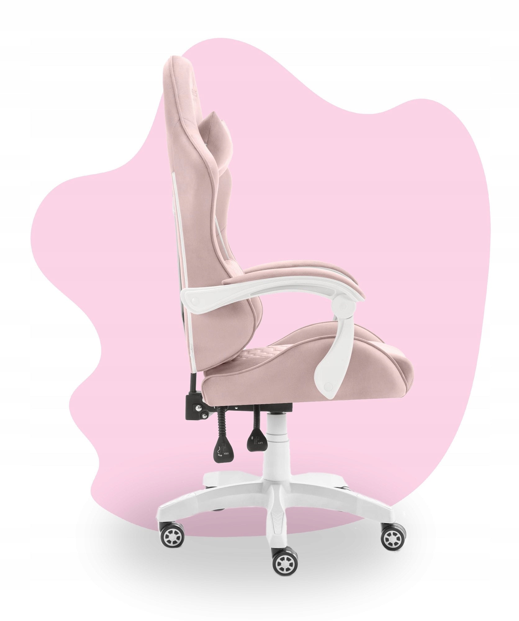 Children's Rotating Gaming Chair Hell's Chair HC-1000 Pink Fabric Brand HELL'S CHAIR