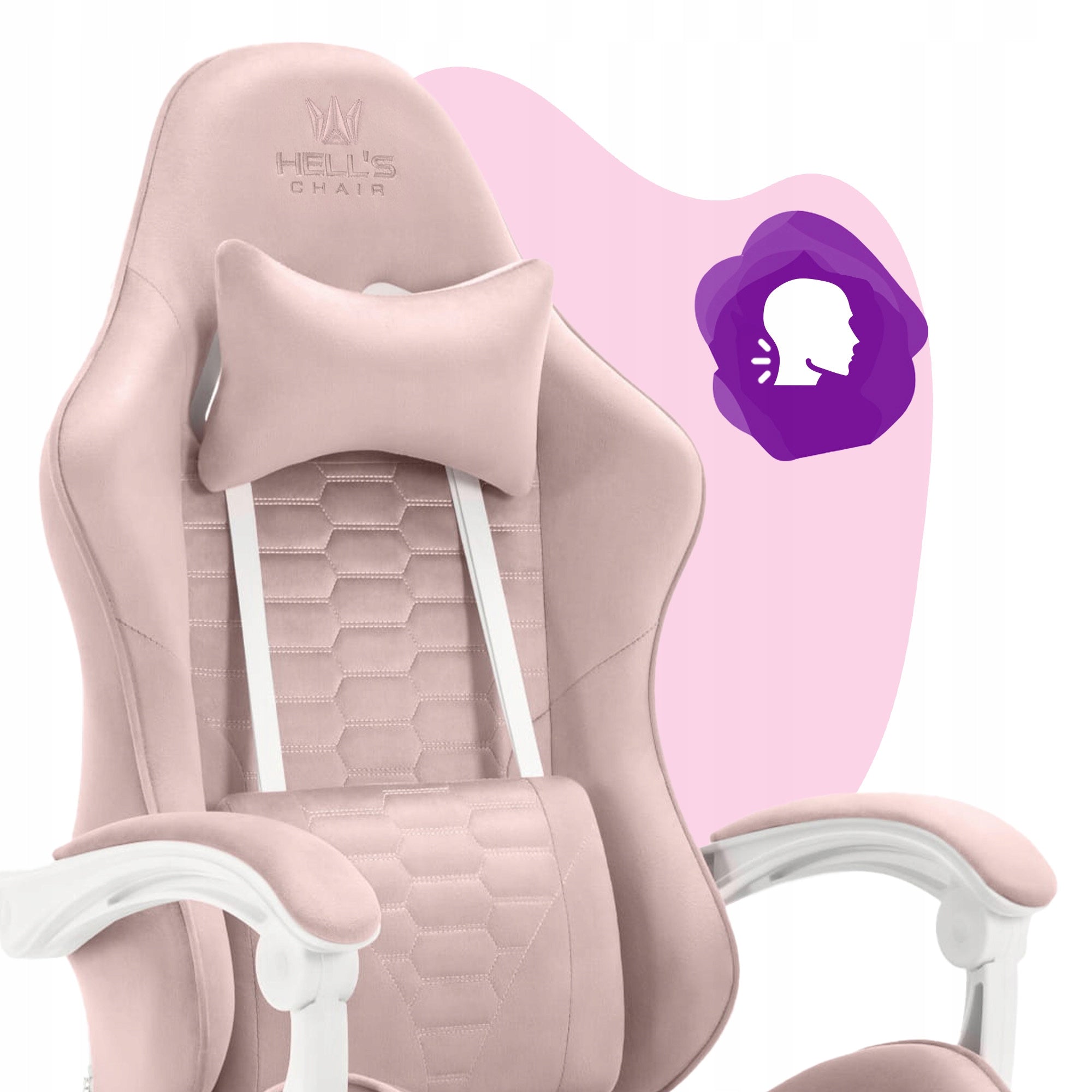 Children's Rotating Gaming Chair Hell's Chair HC-1000 Pink Fabric Furniture height 123 cm