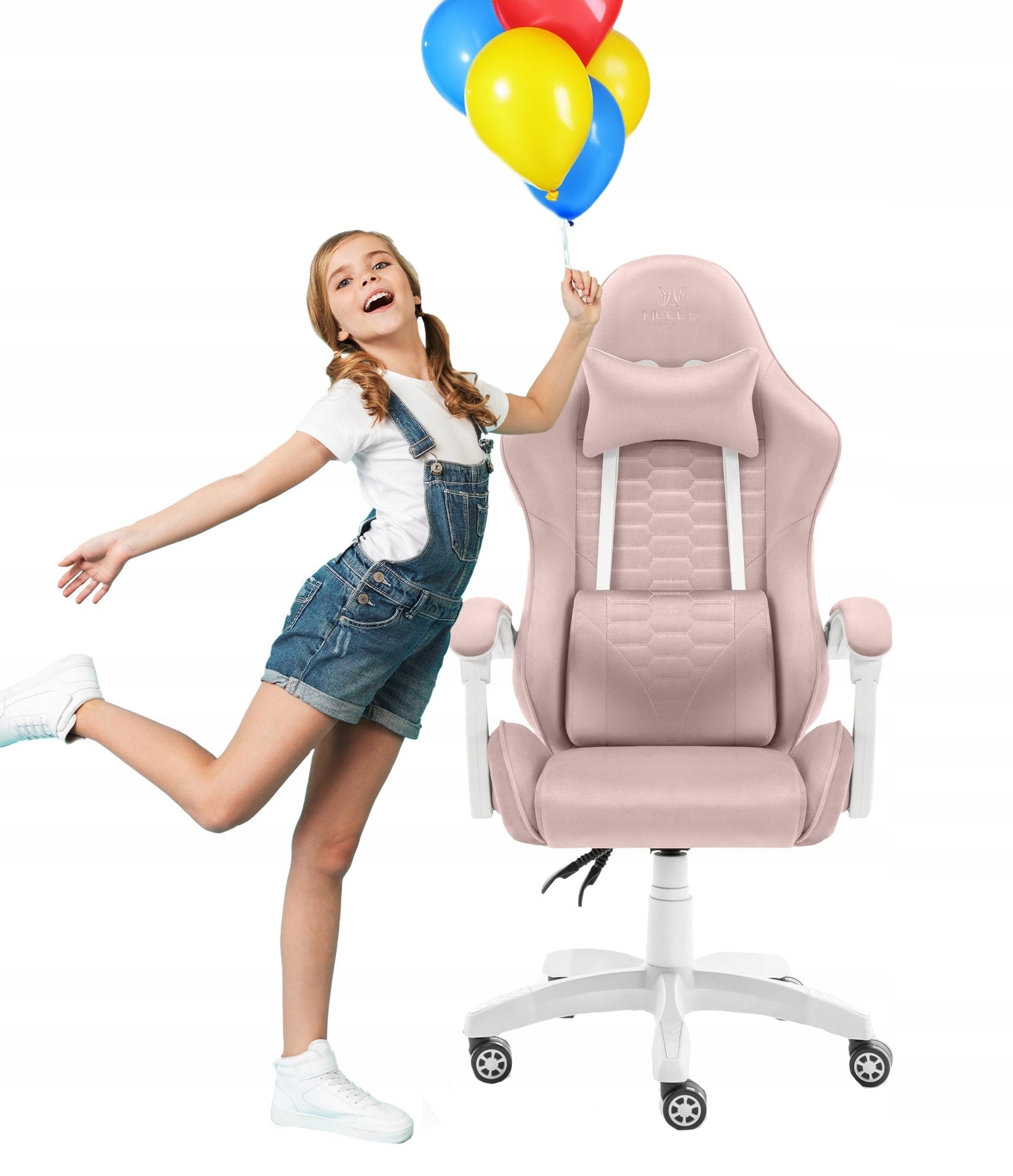 Children's Rotating Gaming Chair Hell's Chair HC-1000 Pink Fabric