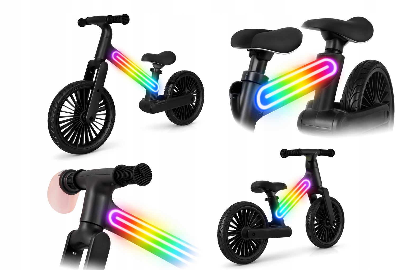 Children's Running Bike 12" LED Lightweight Adjustable Seat 2+ Model Rowerek dla dziecka Biegowy LED