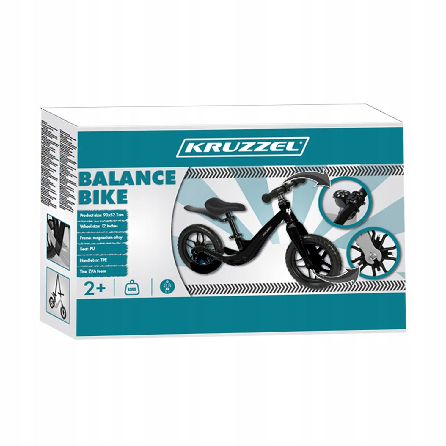 Children's Running Bike 2+ Children's Bike Lightweight Wheels 12" Shoulder Strap Brand Kruzzel