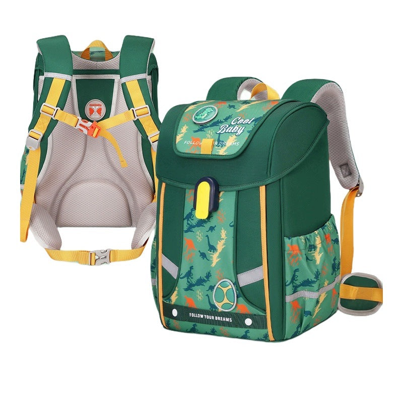 Children's School Backpack 3-6 Years Dark Green Dinosaur Lightweight Spacious