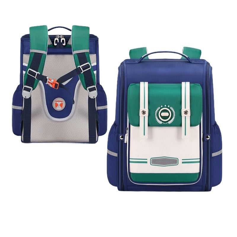 Children's School Backpack Blue Water Resistant Lightweight Large For 3-6