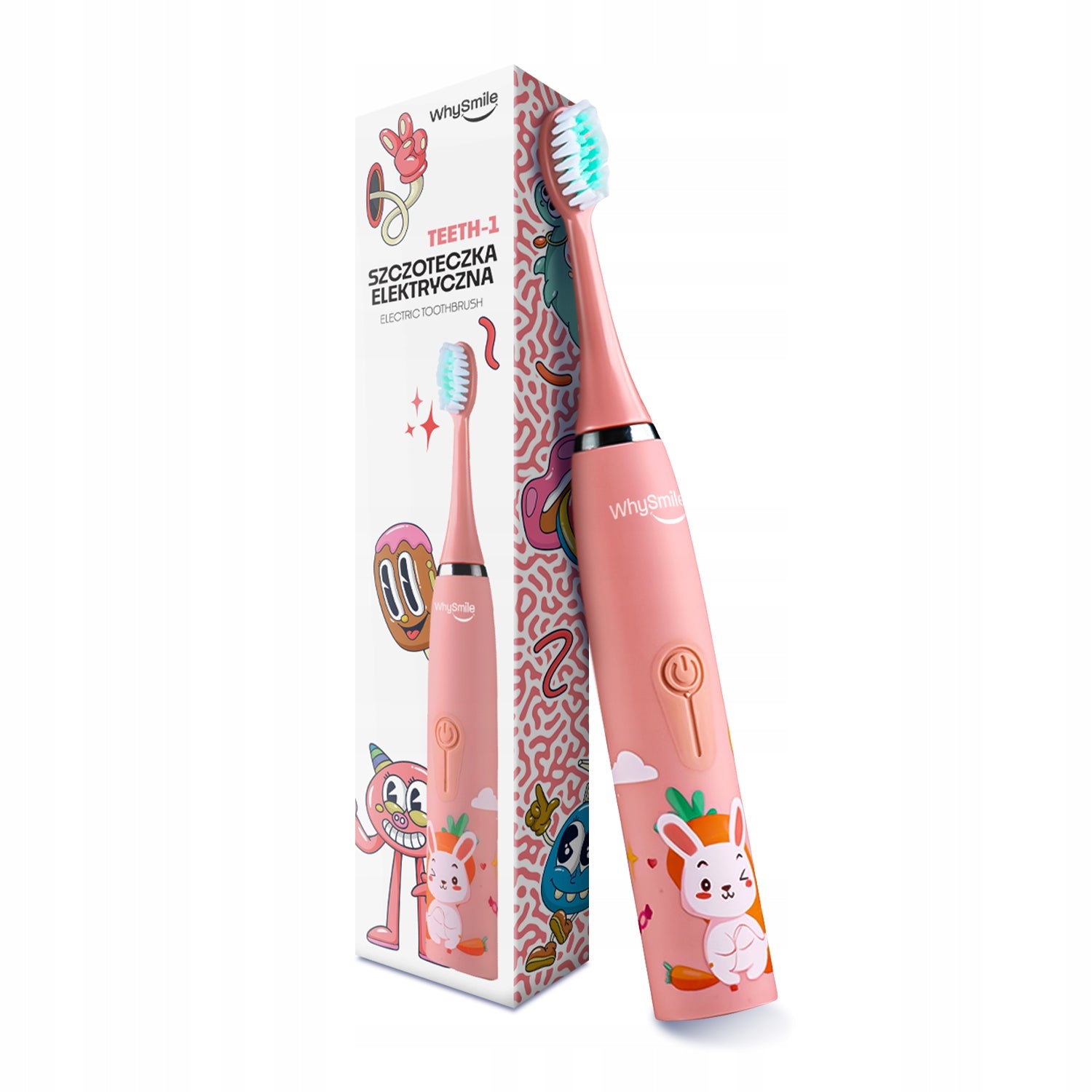 Children's Sonic Electric Toothbrush RABBIT + 8 Tips Brand no brand