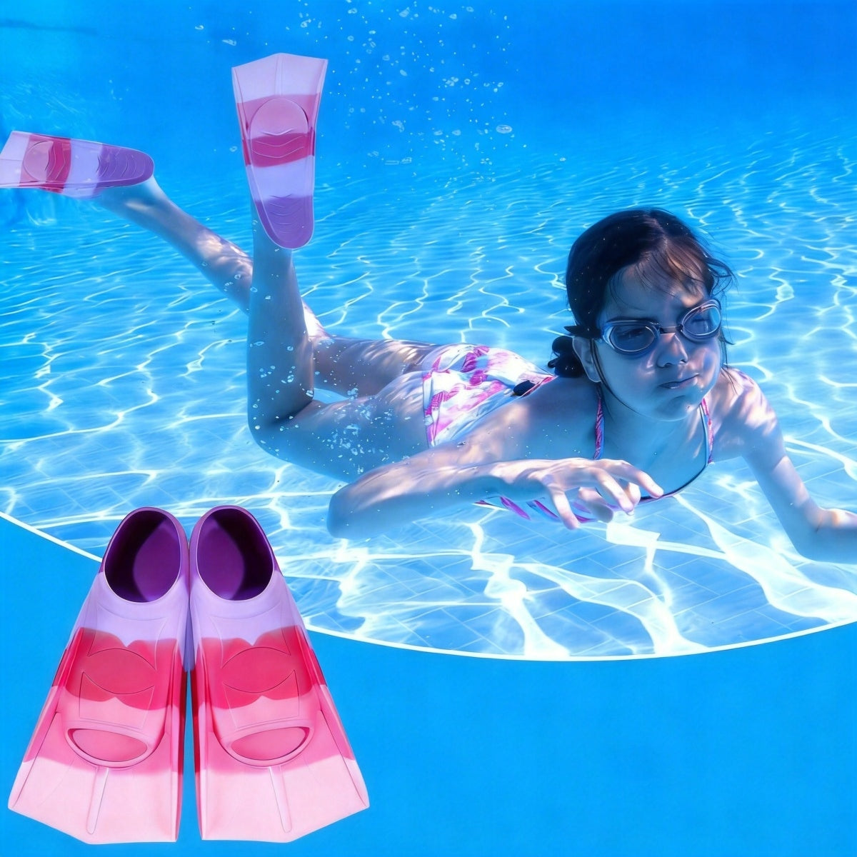Children's Swim Fins, Swimming Training Fins, Durable Portable Brand no brand