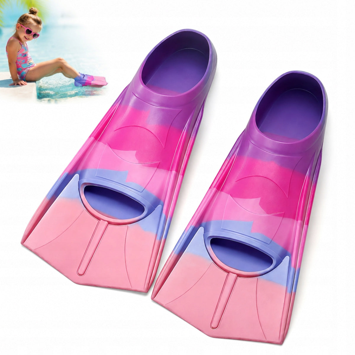 Children's Swim Fins, Swimming Training Fins, Durable Portable
