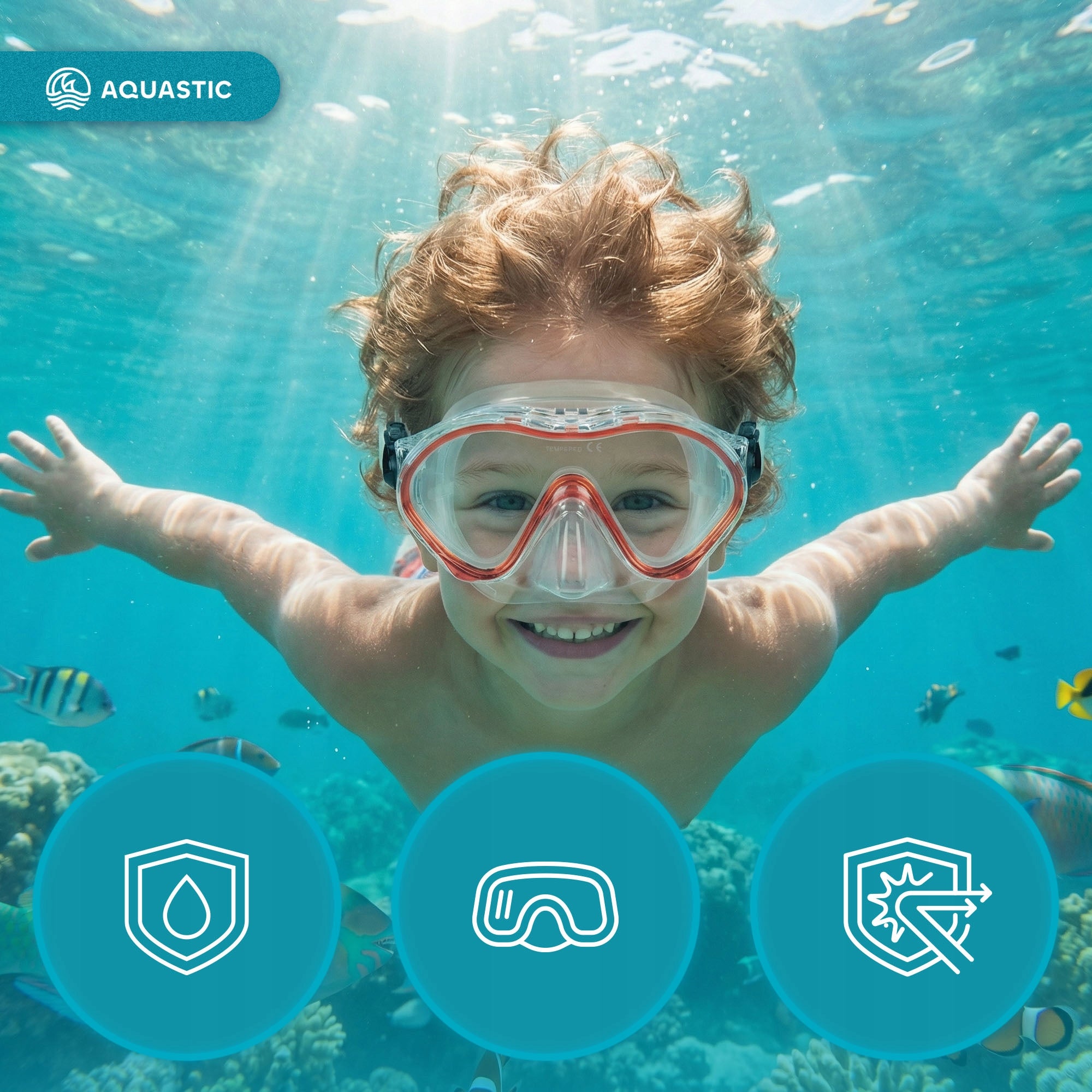 Children's Swimming Diving Mask SNORKELING AQUASTIC Minke Gender boy