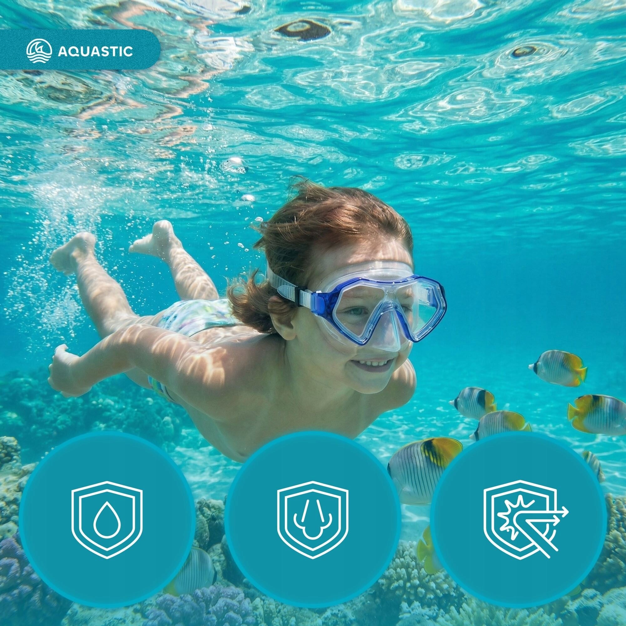 Children's Swimming Diving Mask SNORKELING AQUASTIC Shelly Gender boy
