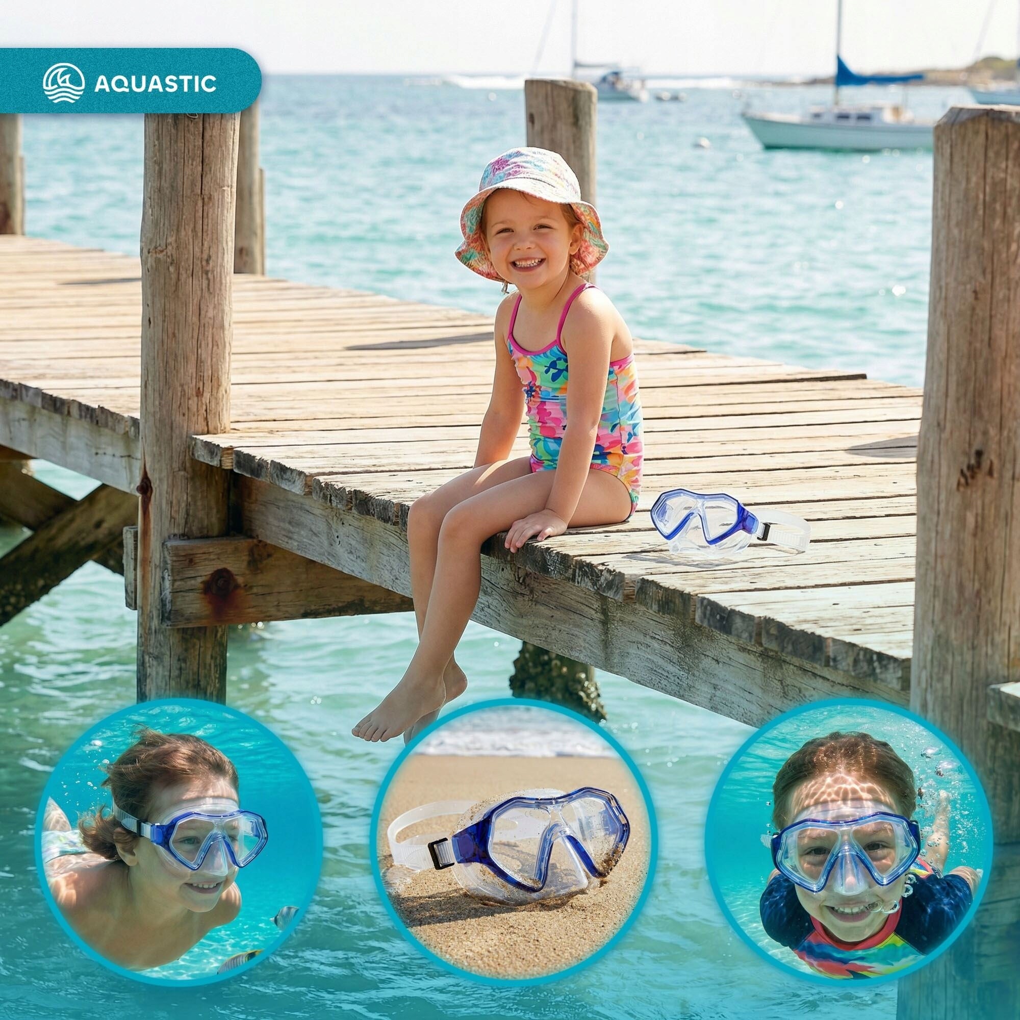 Children's Swimming Diving Mask SNORKELING AQUASTIC Shelly Kind for children