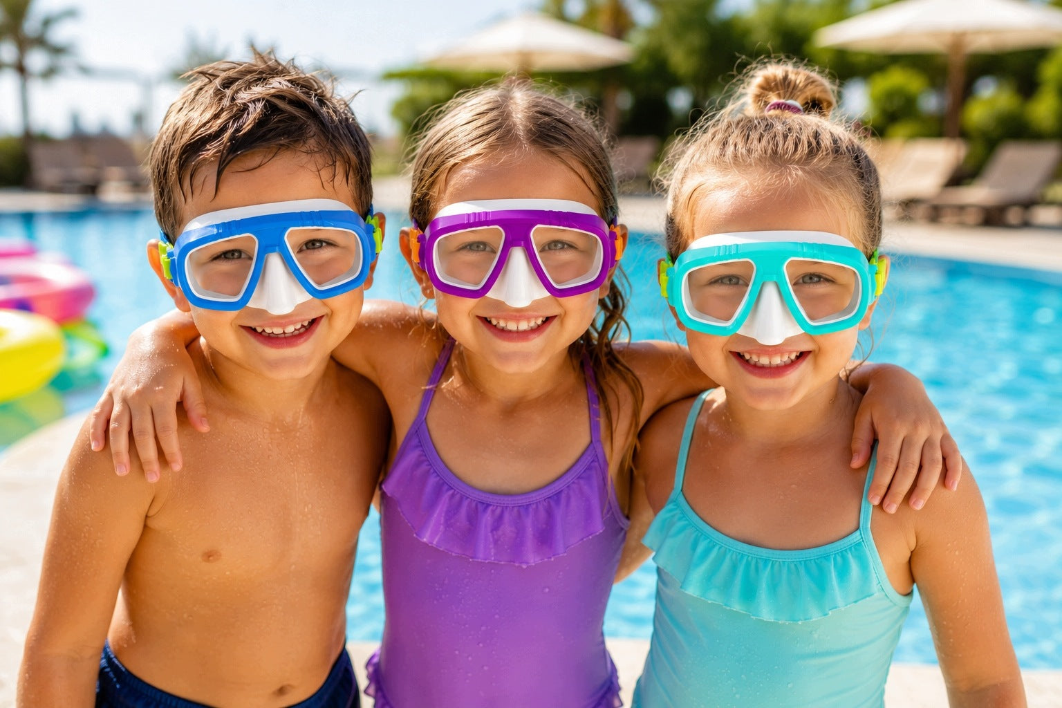 Children's Swimming Glasses 1 2 3 Years With UV Toe Adjustable Packaging status original