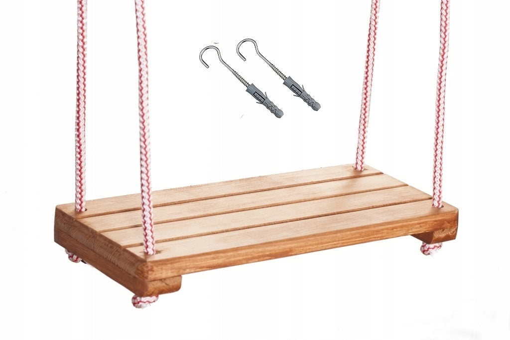 Children's Swing Wooden Impregnated Garden Swing Board Hooks