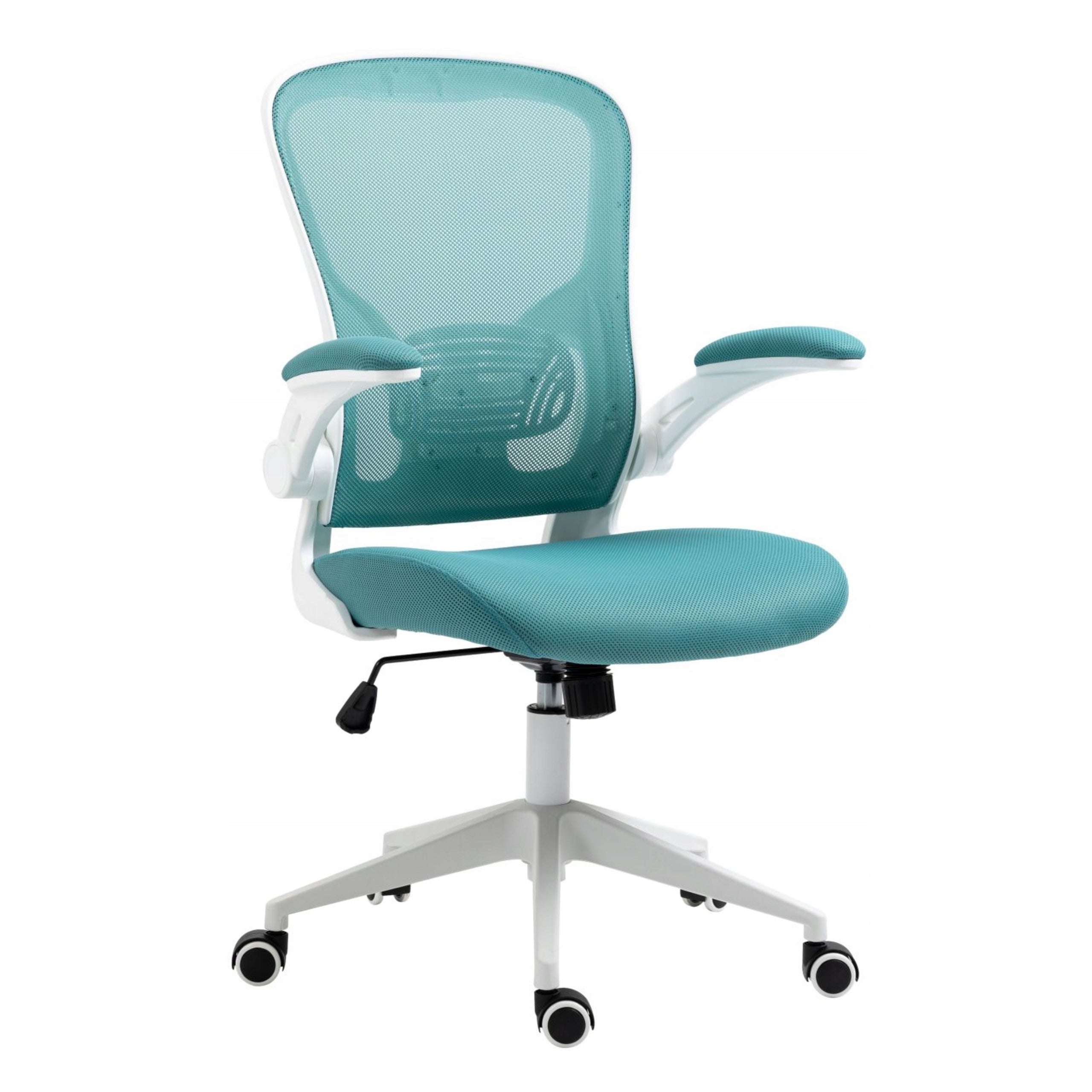 Children's Swivel Turquoise Chair Adjustable on Wheels for Desk