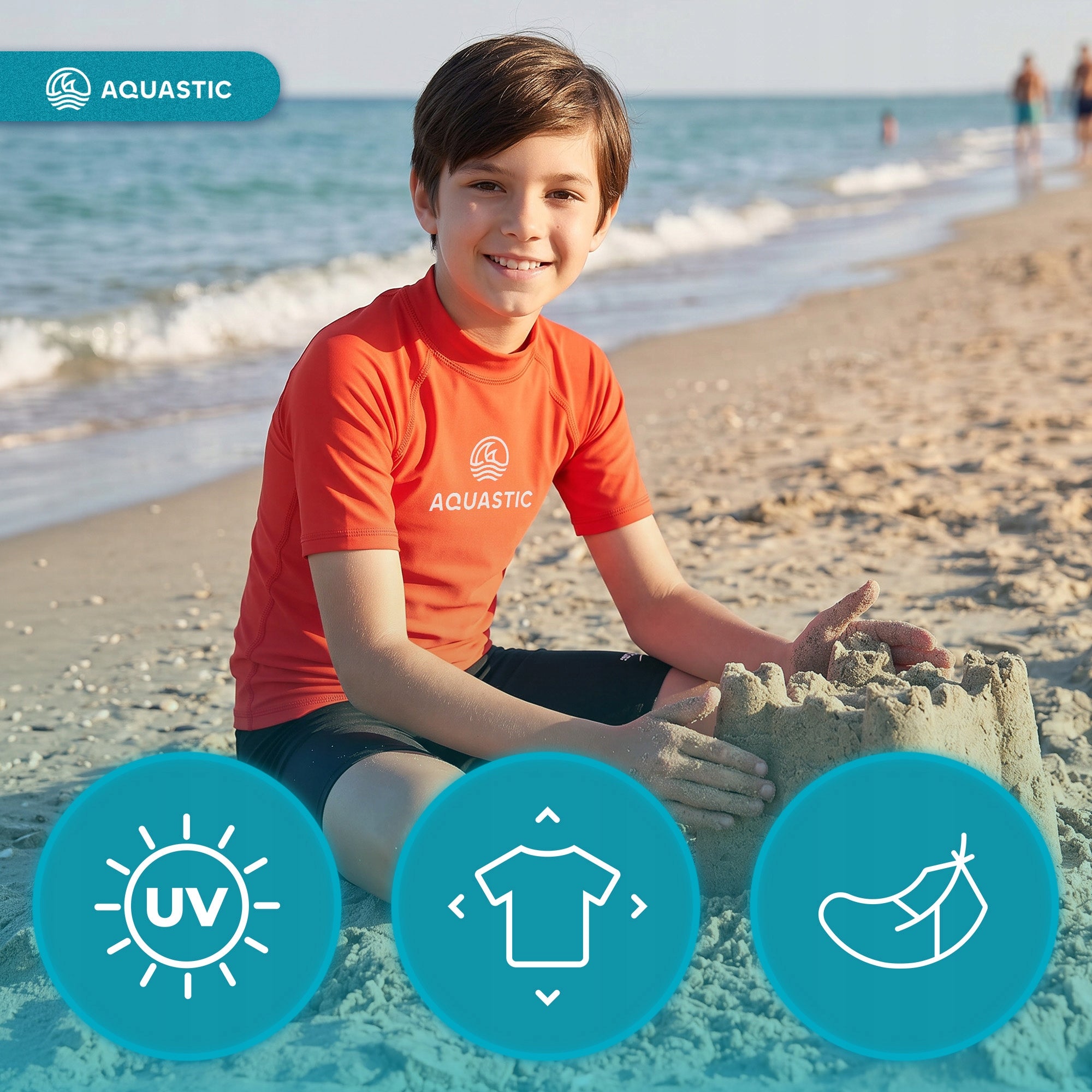 Children's T-shirt AQUASTIC Rimos UV 50+ UPF orange 141-150 Gender unisex product