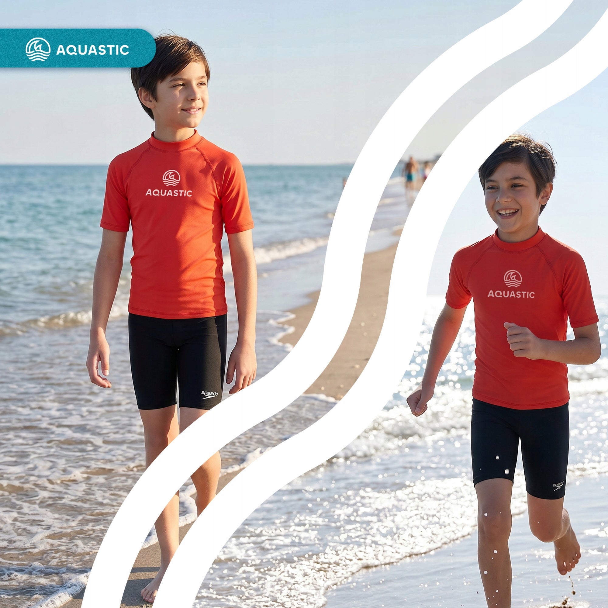 Children's T-shirt AQUASTIC Rimos UV 50+ UPF orange 141-150 Material other