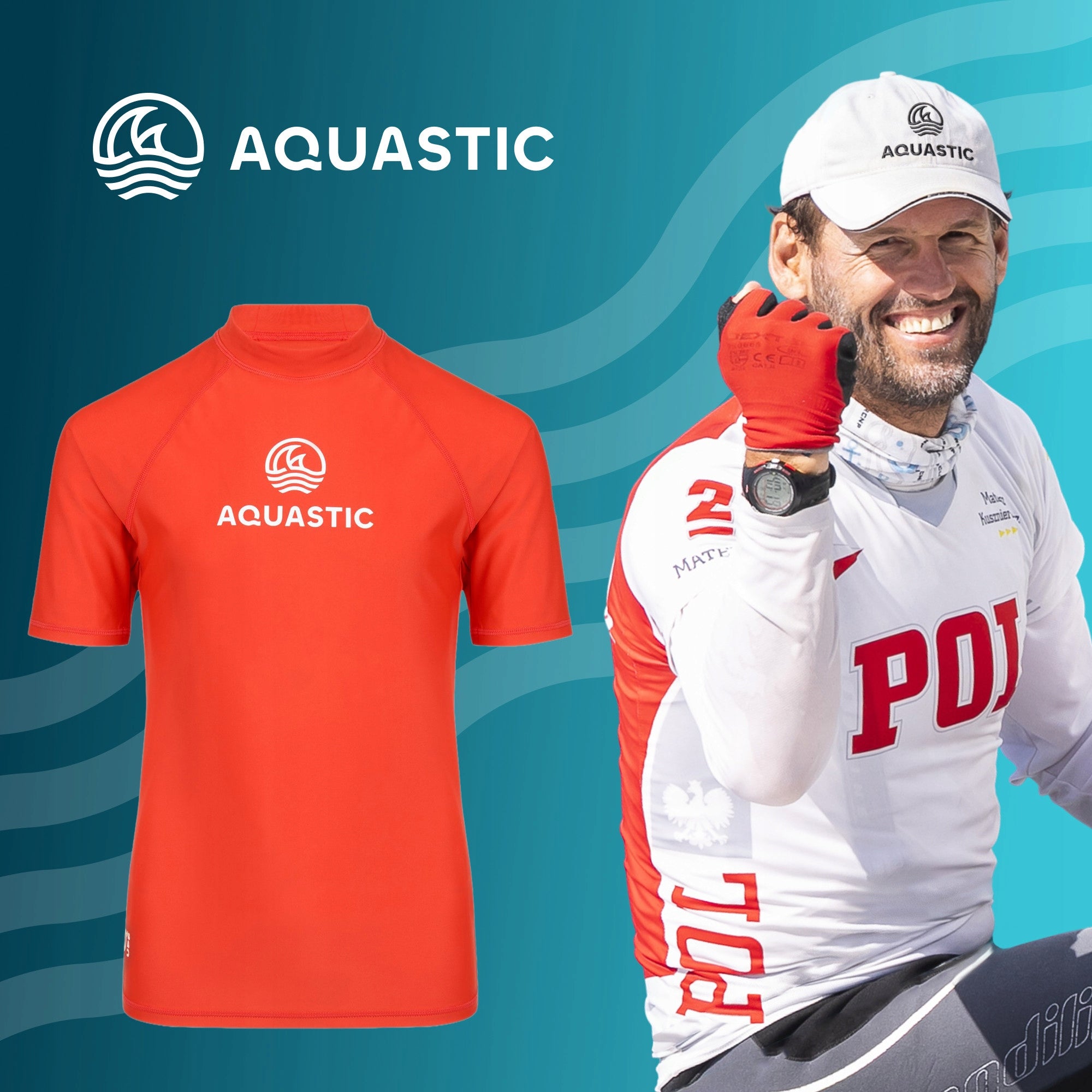 Children's T-shirt AQUASTIC Rimos UV 50+ UPF orange 141-150 Packaging status original
