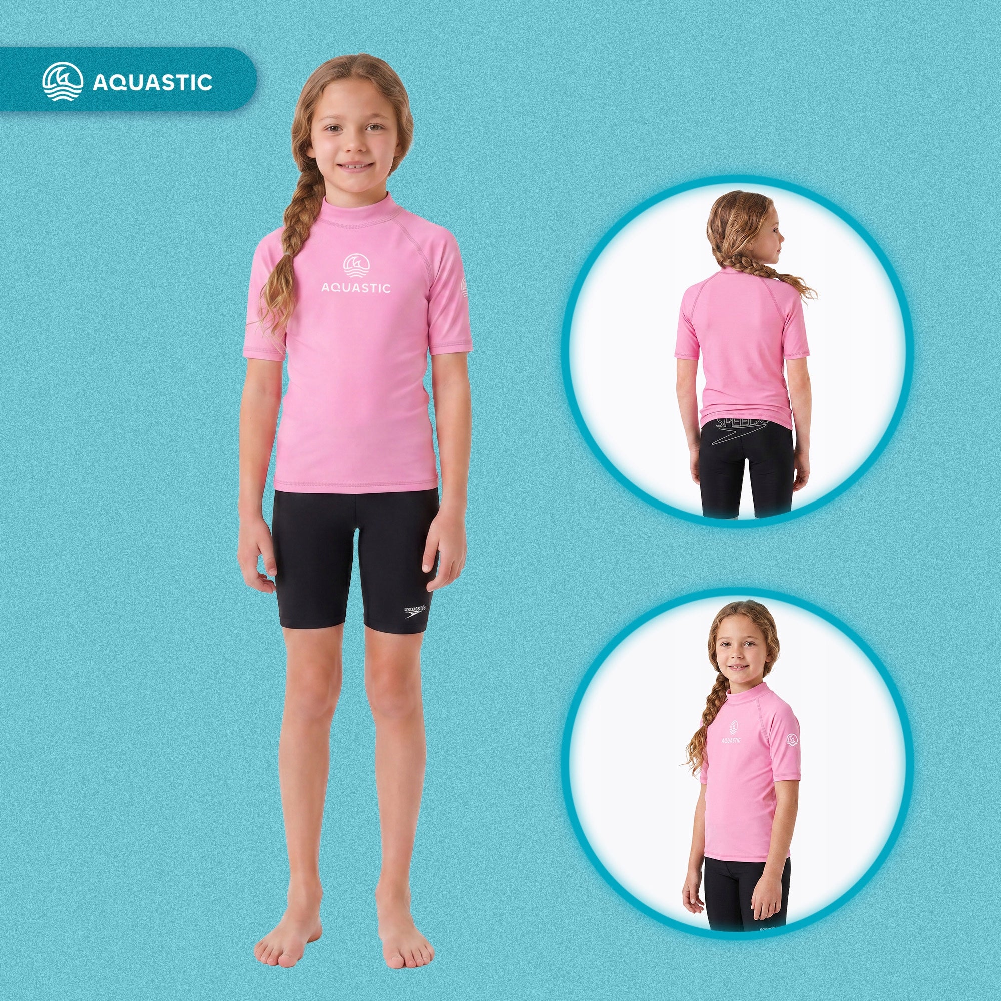 Children's T-shirt AQUASTIC Rimos UV 50+ UPF pink 141-150 QUICK-DRYING Color pink