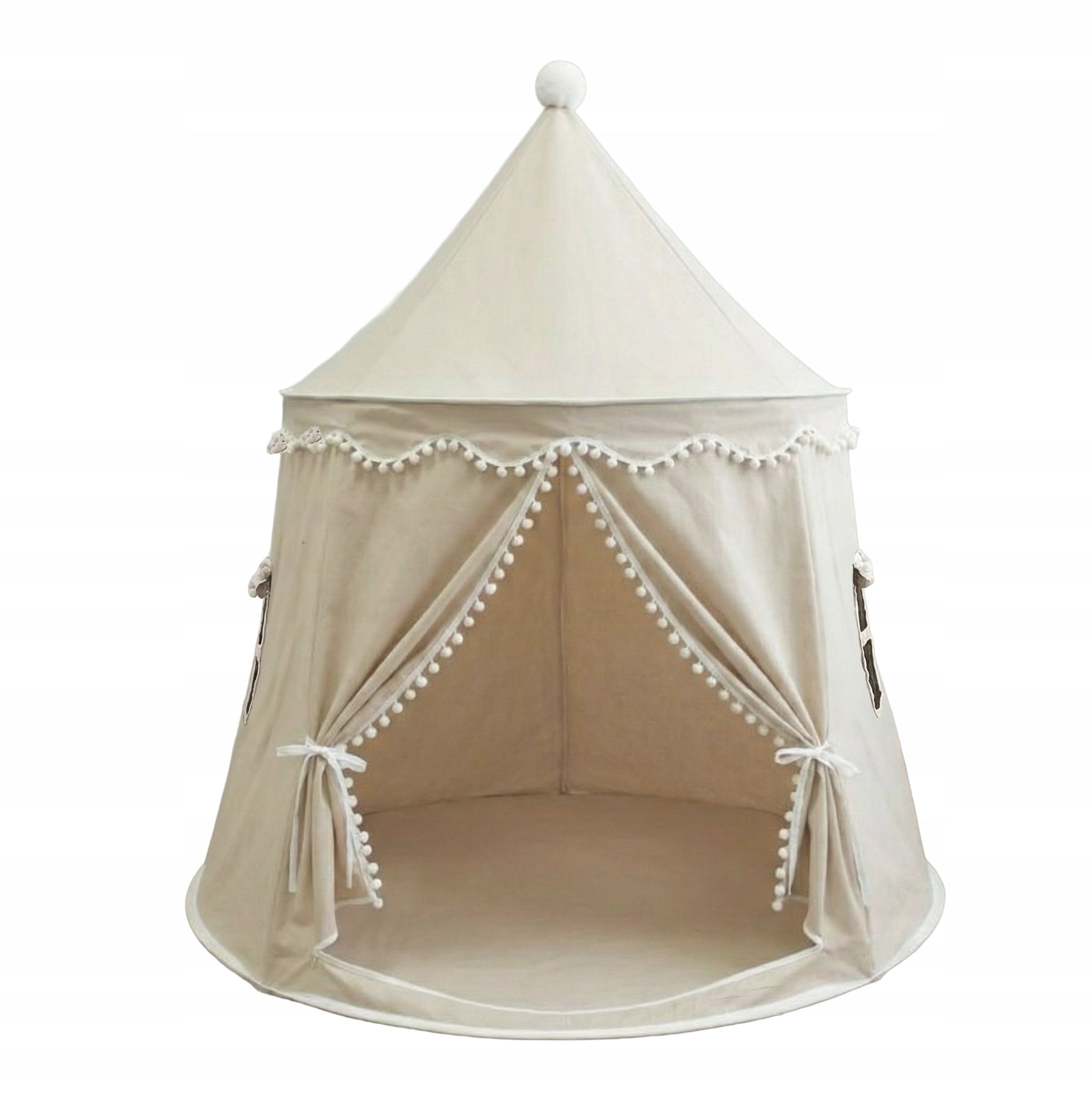 Children's TENT For Garden Room Home Castle Palace Folding Tipi Beige