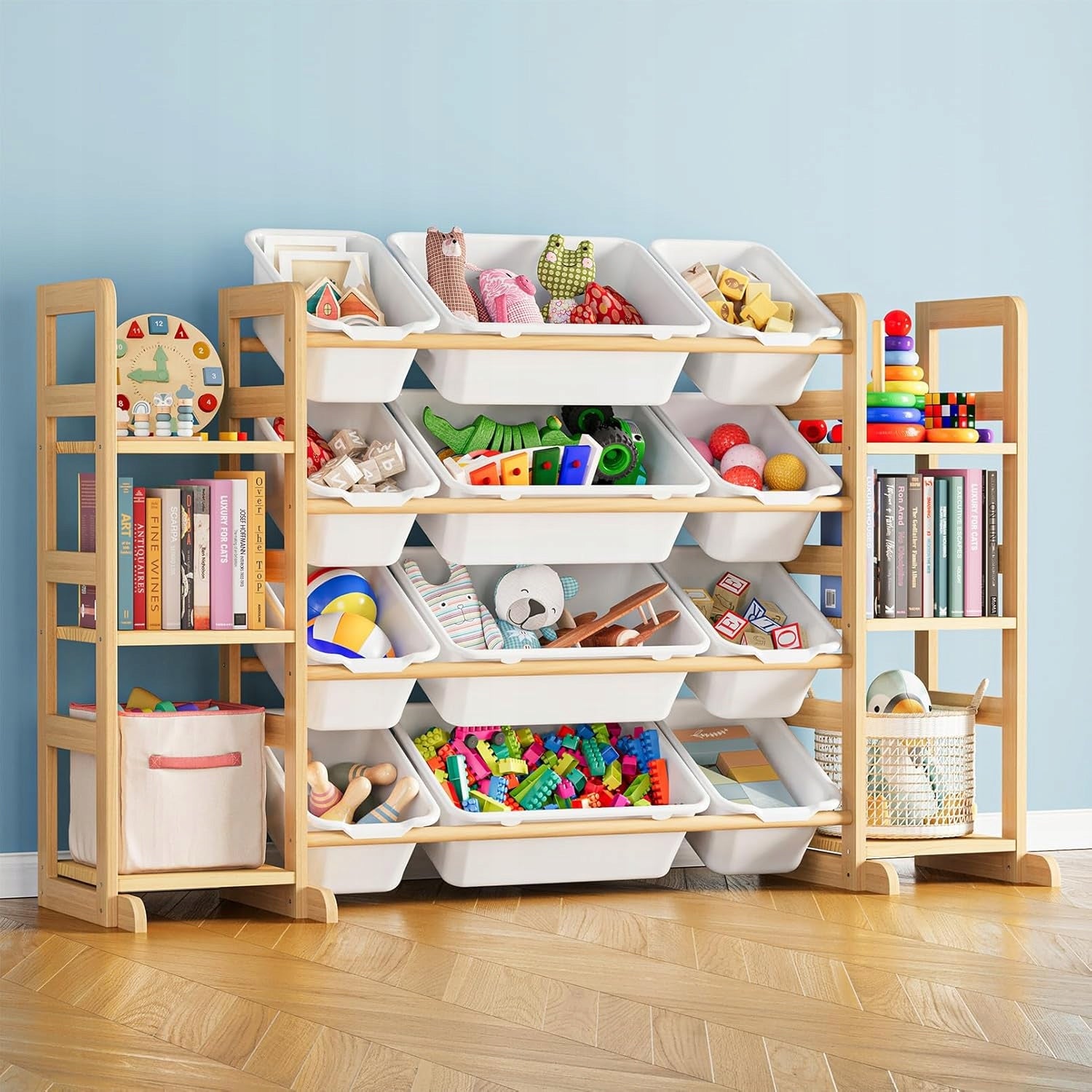 Children's Toy Rack Organizer Cabinet Shelves Containers Books Furniture Packaging status original