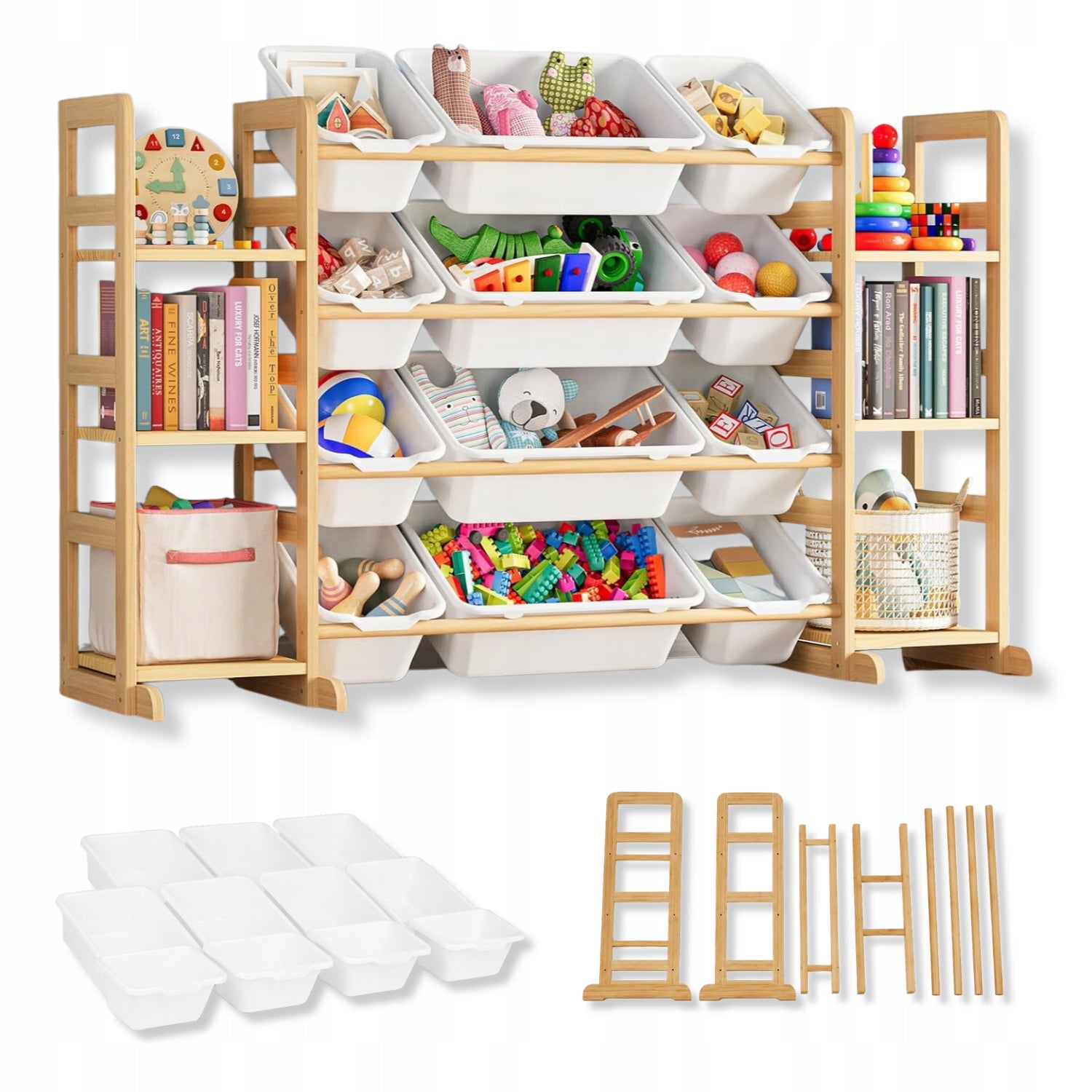 Children's Toy Rack Organizer Cabinet Shelves Containers Books Furniture