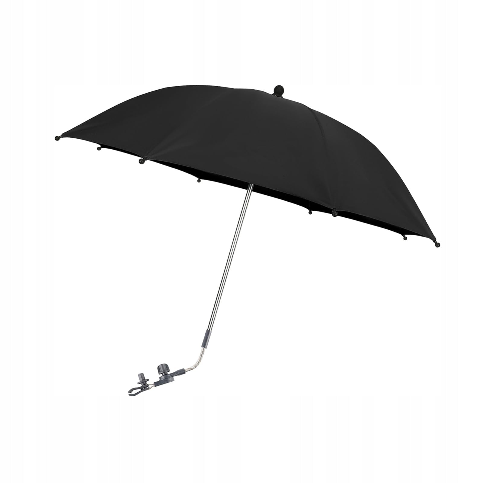 Children's Umbrella for Stroller Universal Black UPF 50+ with Stroller Clip