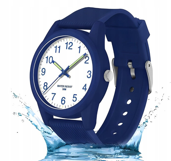 Children's Watch Analog for Learning Clock Clear Dial for Boy Strap material rubber