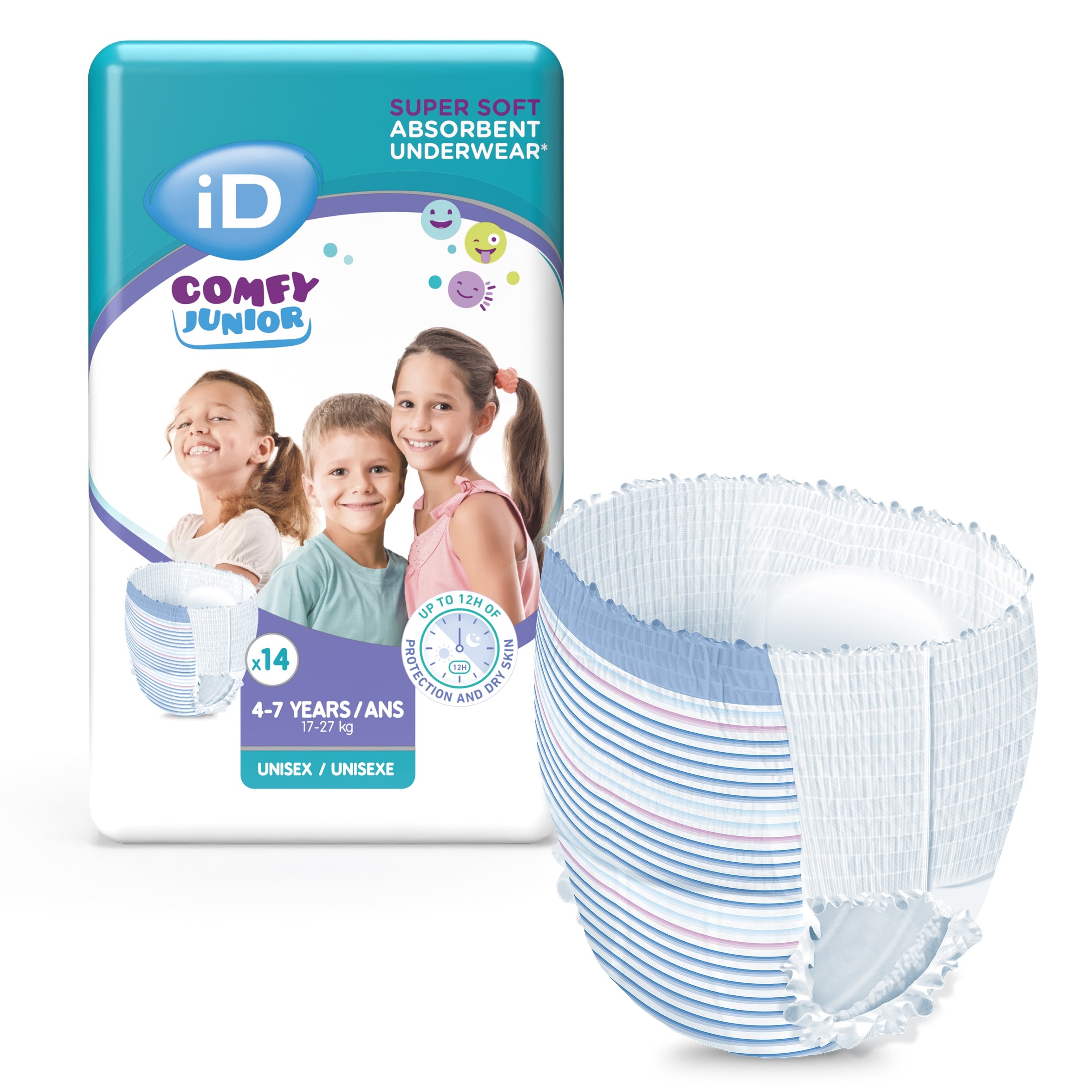 Children's absorbent panties ID Comfy Junior Pants 4-7 years 17-27 kg 14 pieces