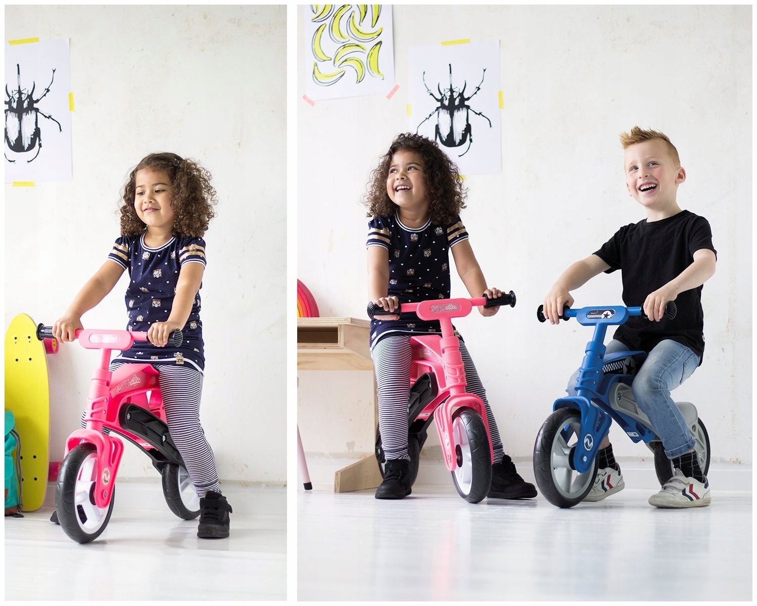 Children's adjustable balance bike for one year durable NIJDAM up to 5 years Kid's age 18+ months