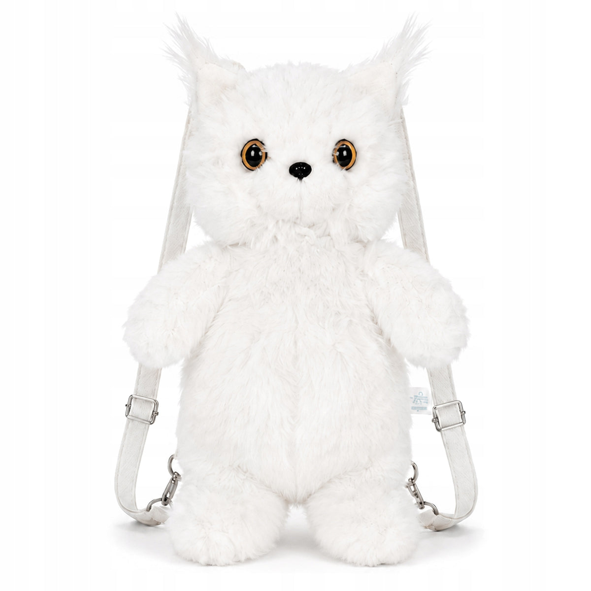 Children's backpack Plush Toy KITTEN Lynx for children girls WHITE Brand Moramo
