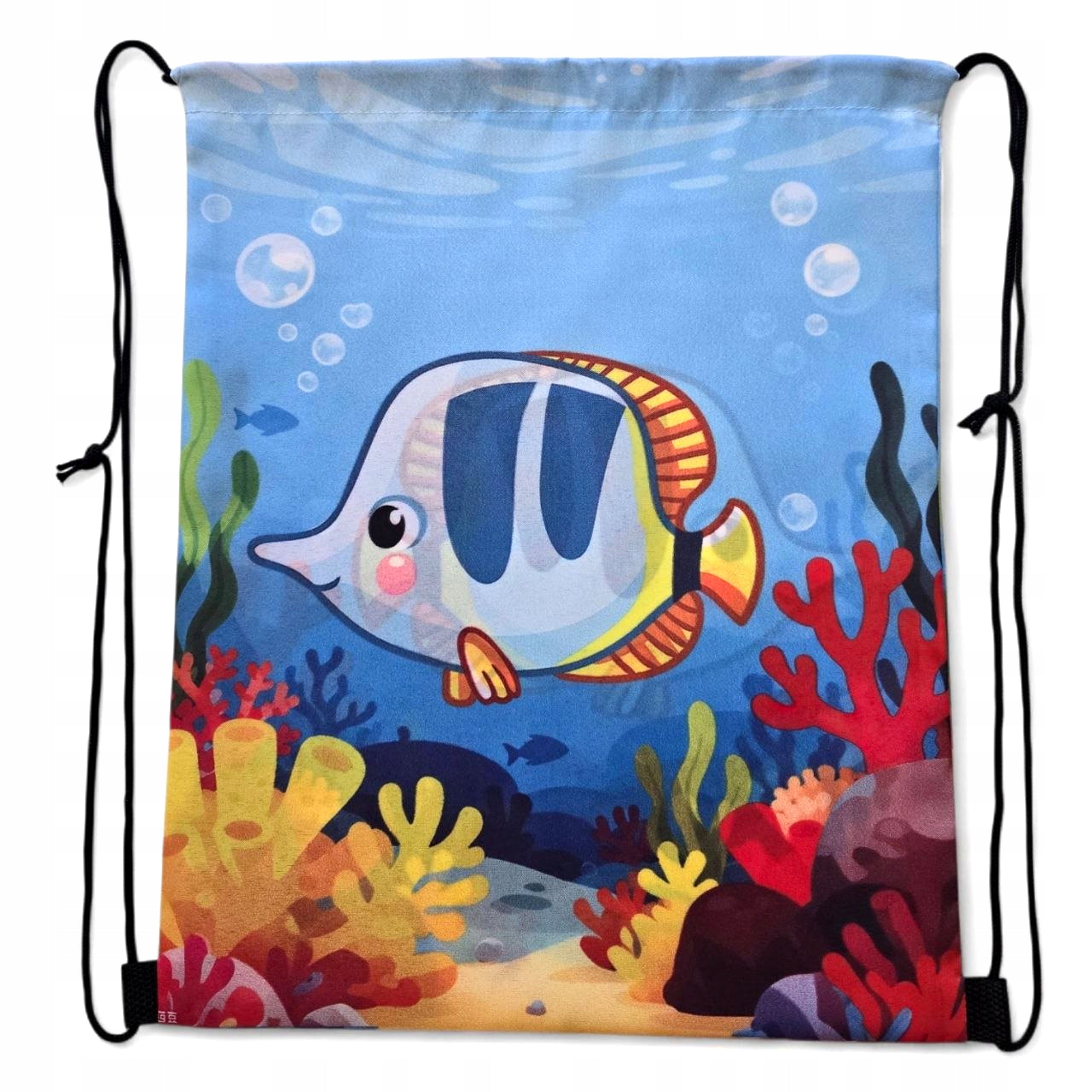 Children's bag with chaetodon strings for pool, beach, school