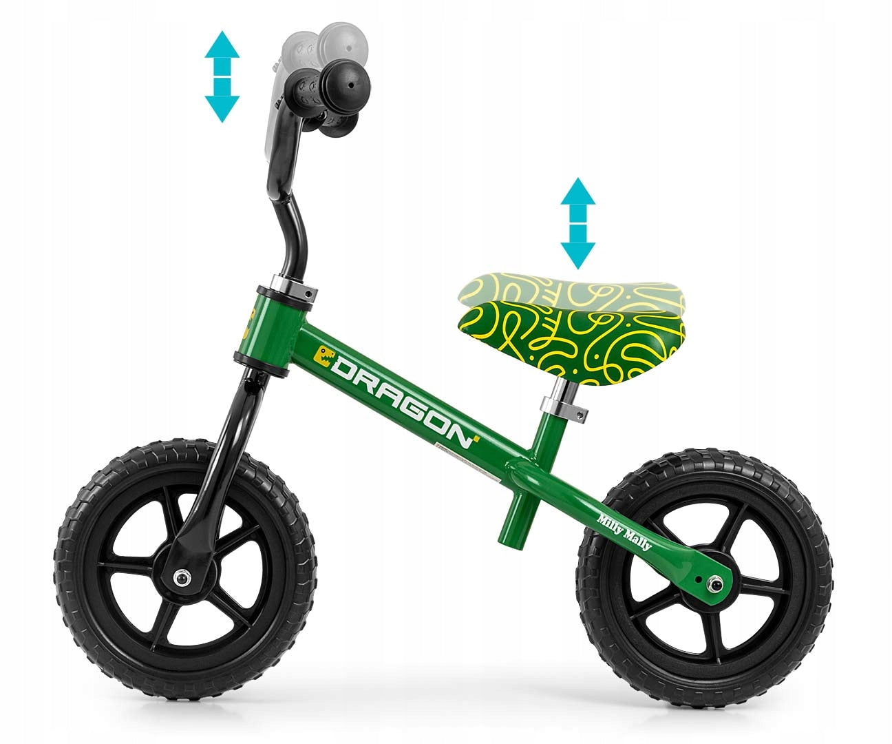 Children's balance bike +2 years Dragon Milly Mally green Manufacturer code 5907090700207