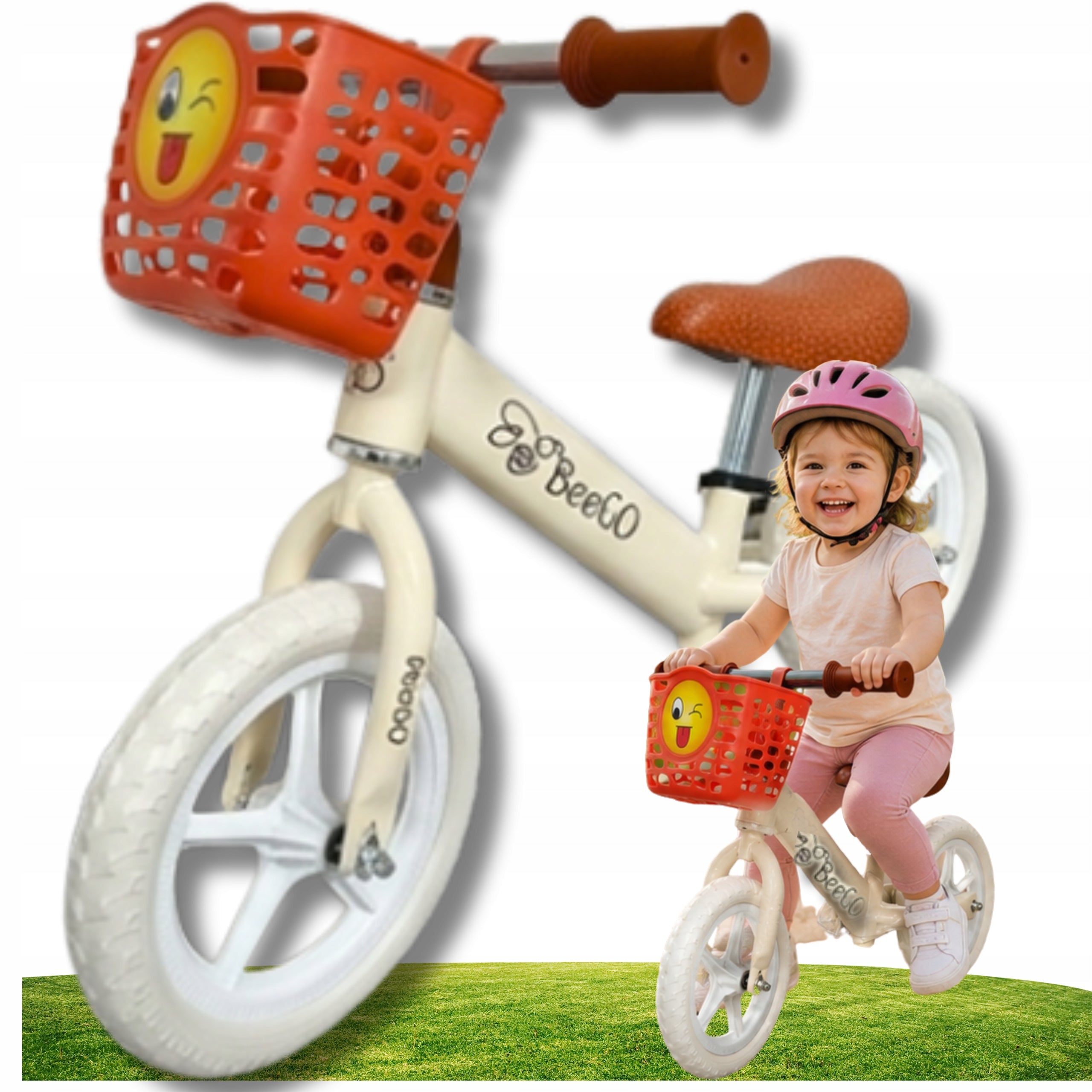 Children's balance bike BeeGO 12 inches from 2,5 sand beige gift Packaging status original