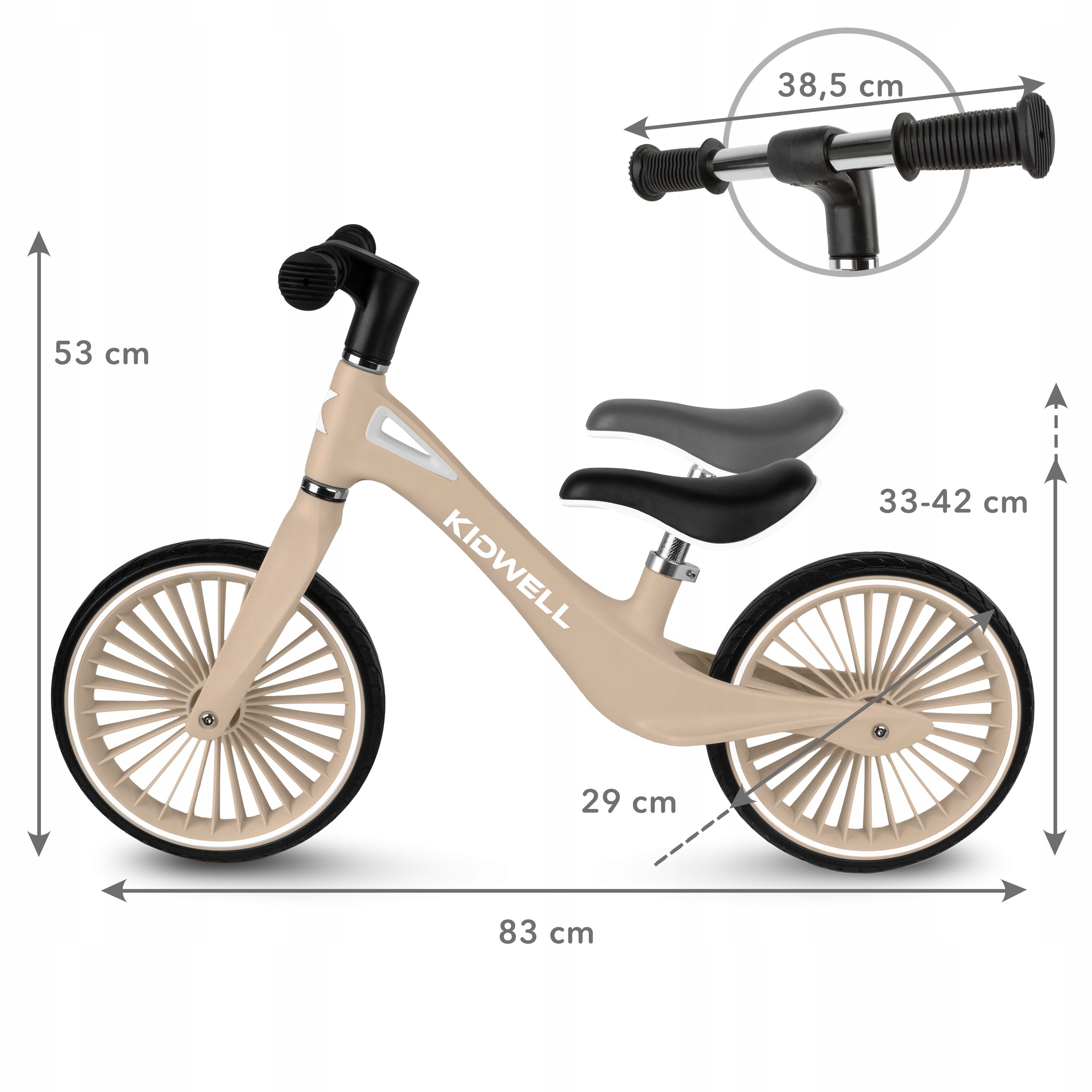 Children's balance bike Kidwell Nix Beige beige Brand Kidwell