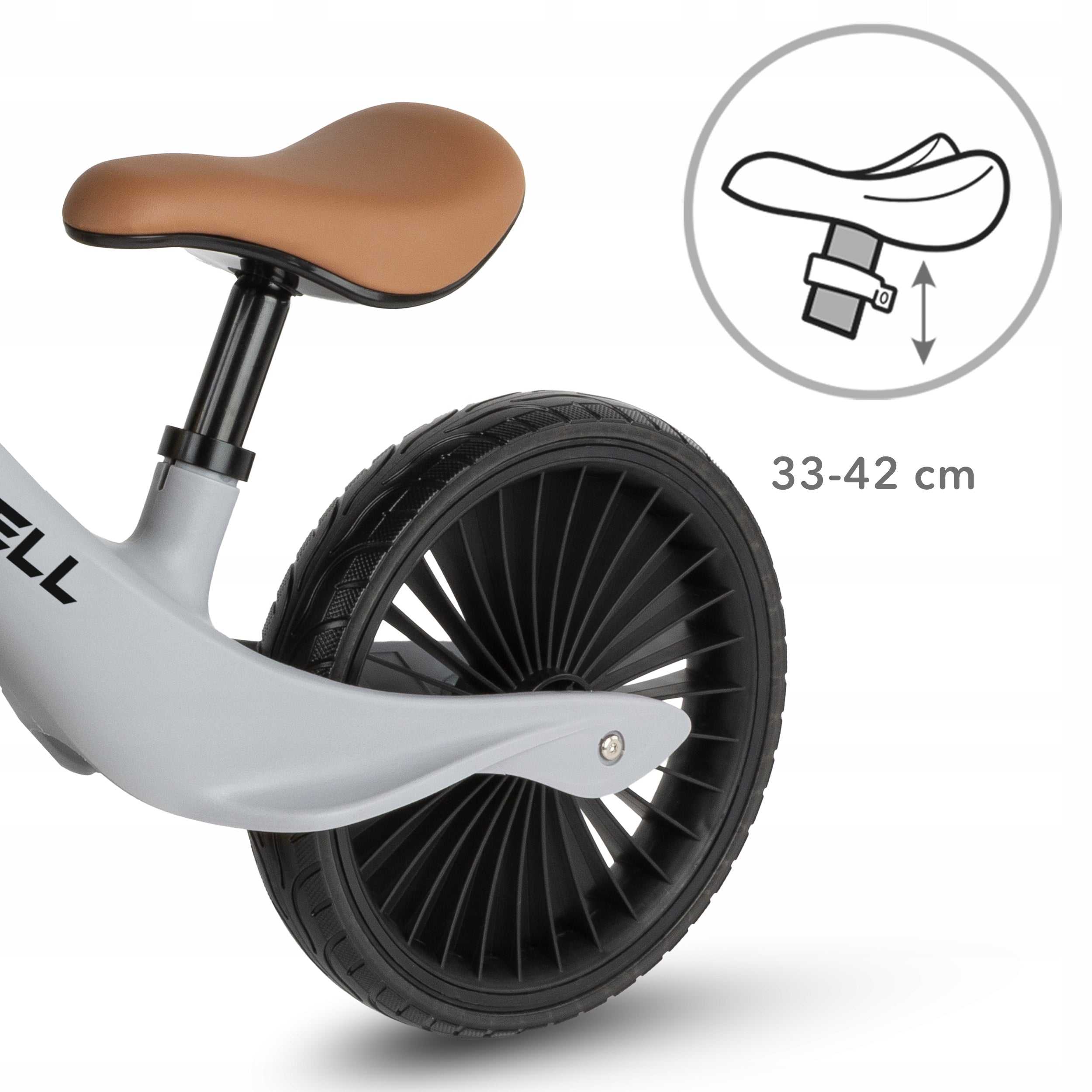 Children's balance bike Kidwell Nix Gray-Brown grey brown wheels Kid's age 2+ years