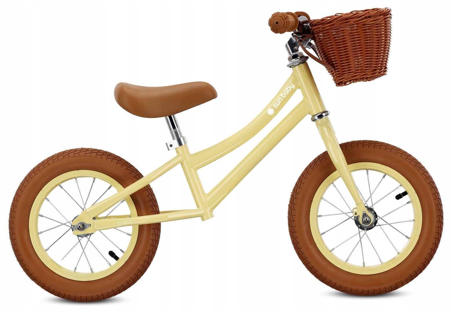 Children's balance bike Lightweight 3,9 kg Retro pumped wheels Basket Classic Packaging status original