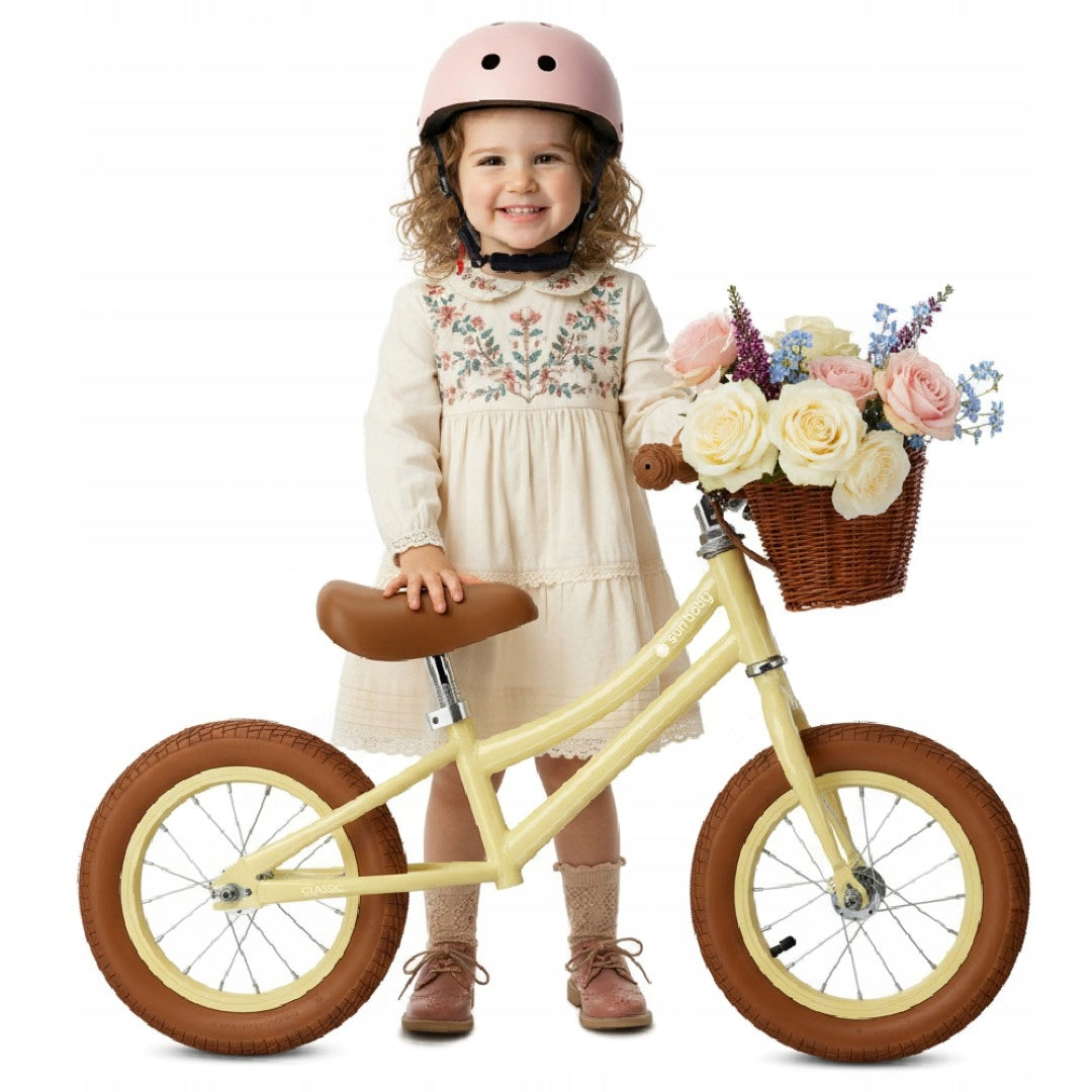 Children's balance bike Lightweight 3,9 kg Retro pumped wheels Basket Classic