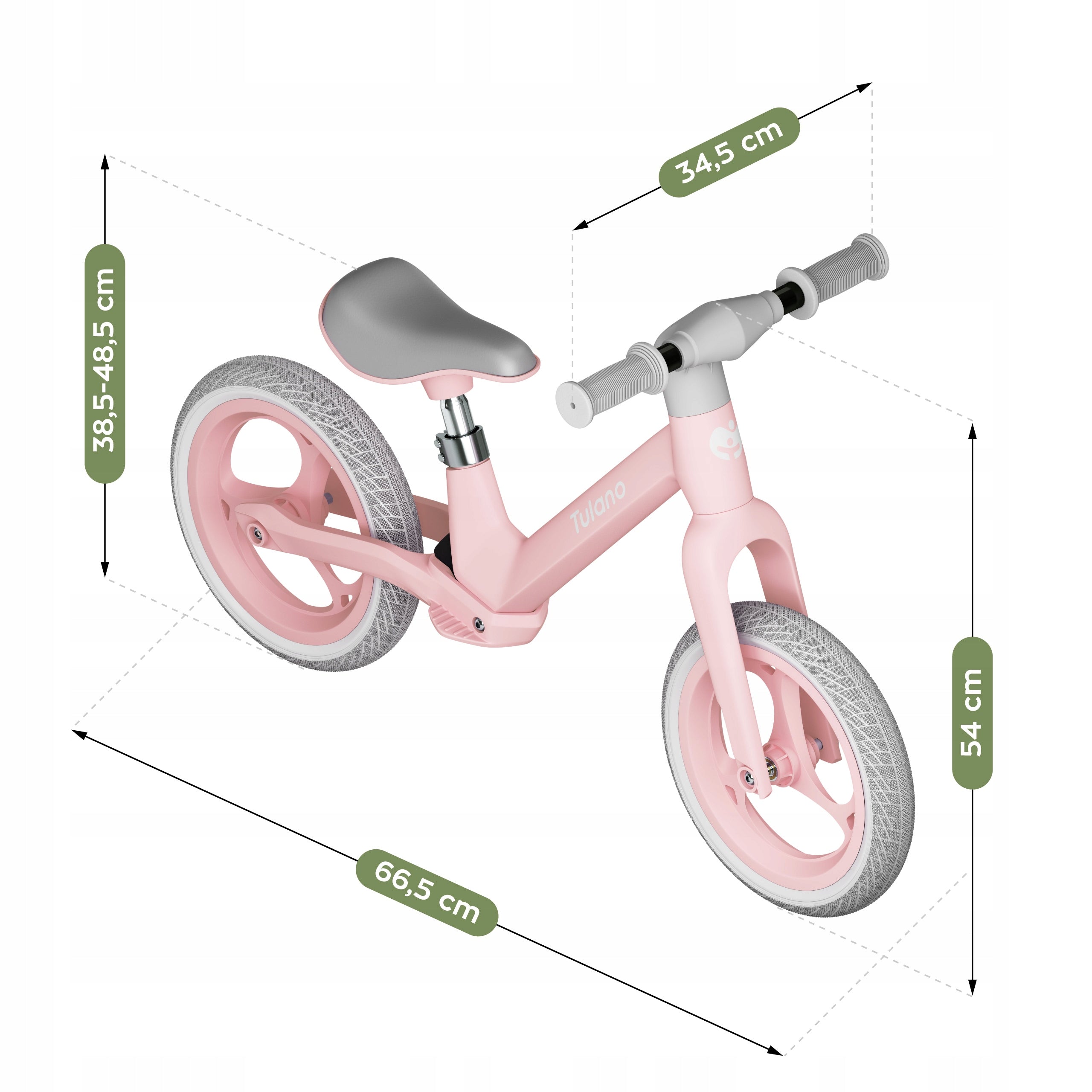 Children's balance bike TULANO pink bike 12 inches light bike CHILD Kid's age 3+ years