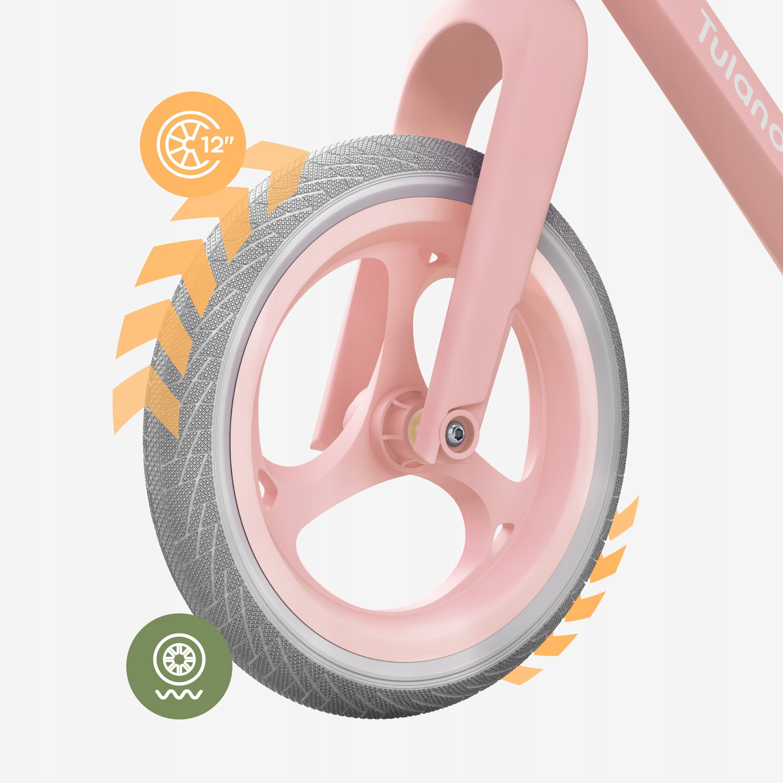 Children's balance bike TULANO pink bike 12 inches light bike CHILD Model ROUTE 45