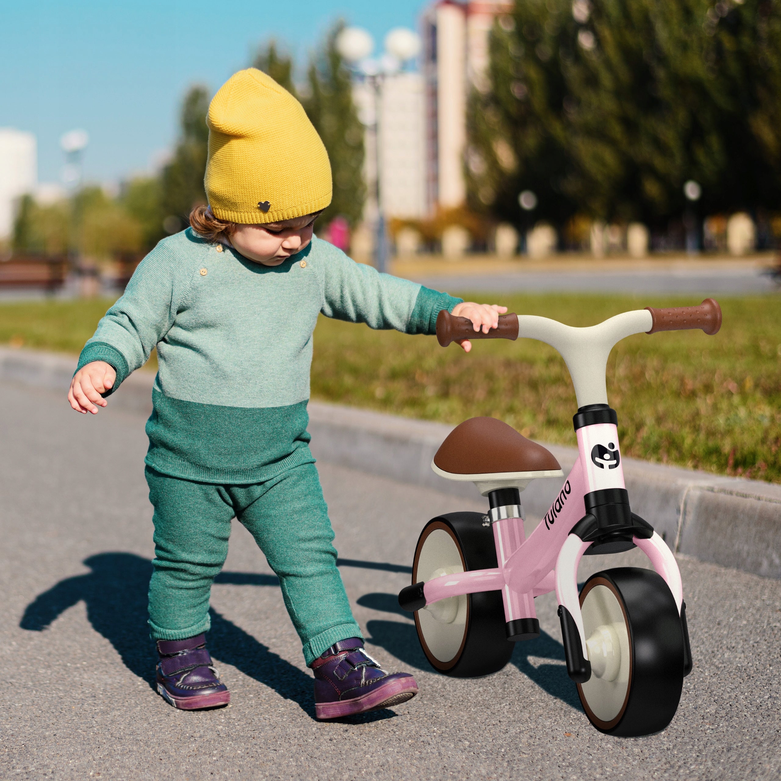 Children's balance bike TULANO pink for girls pink light 18m+ Packaging status original