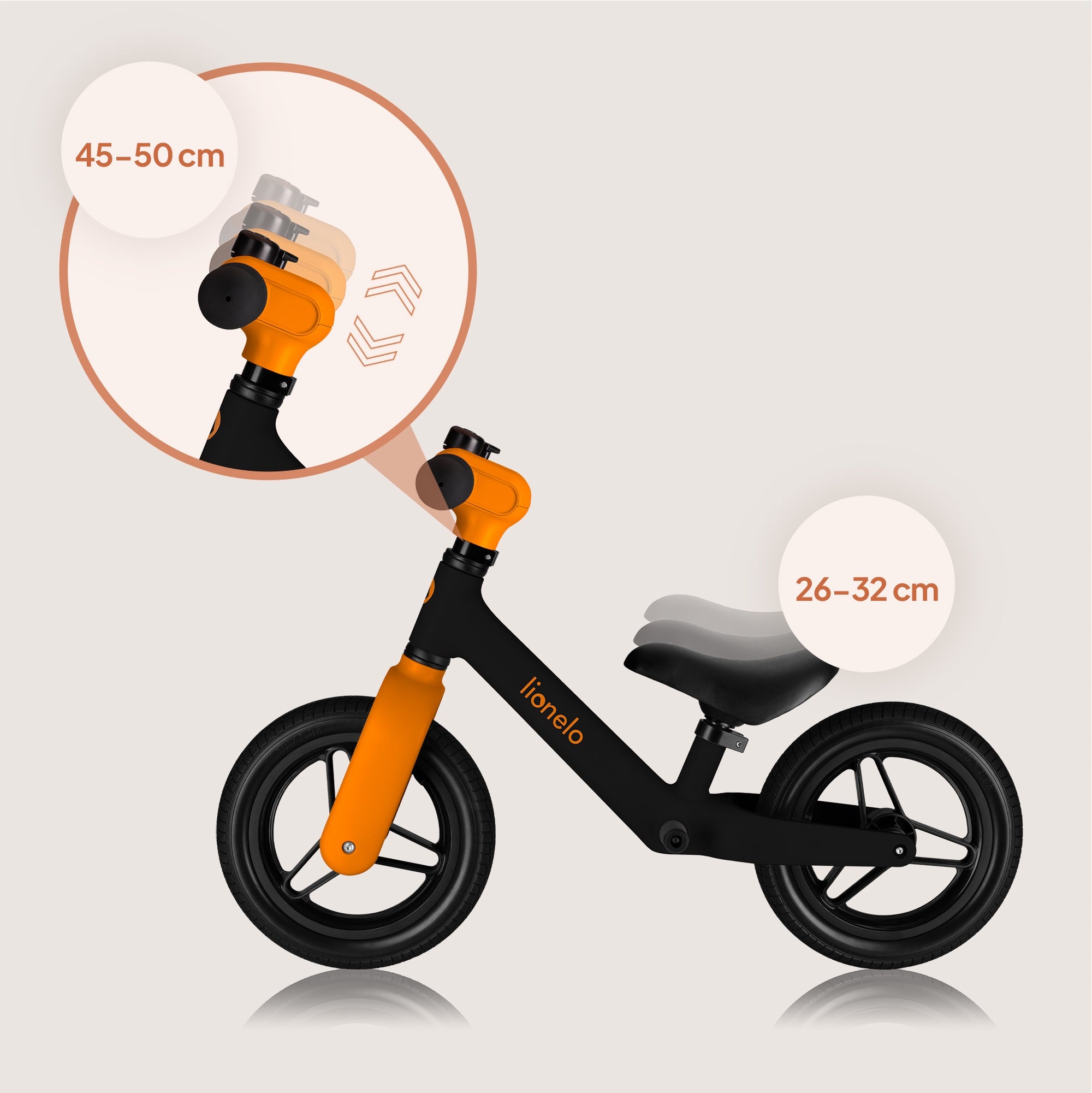 Children's balance bike adjustable maintenance-free wheels Lionelo Toni Kid's age 18+ months