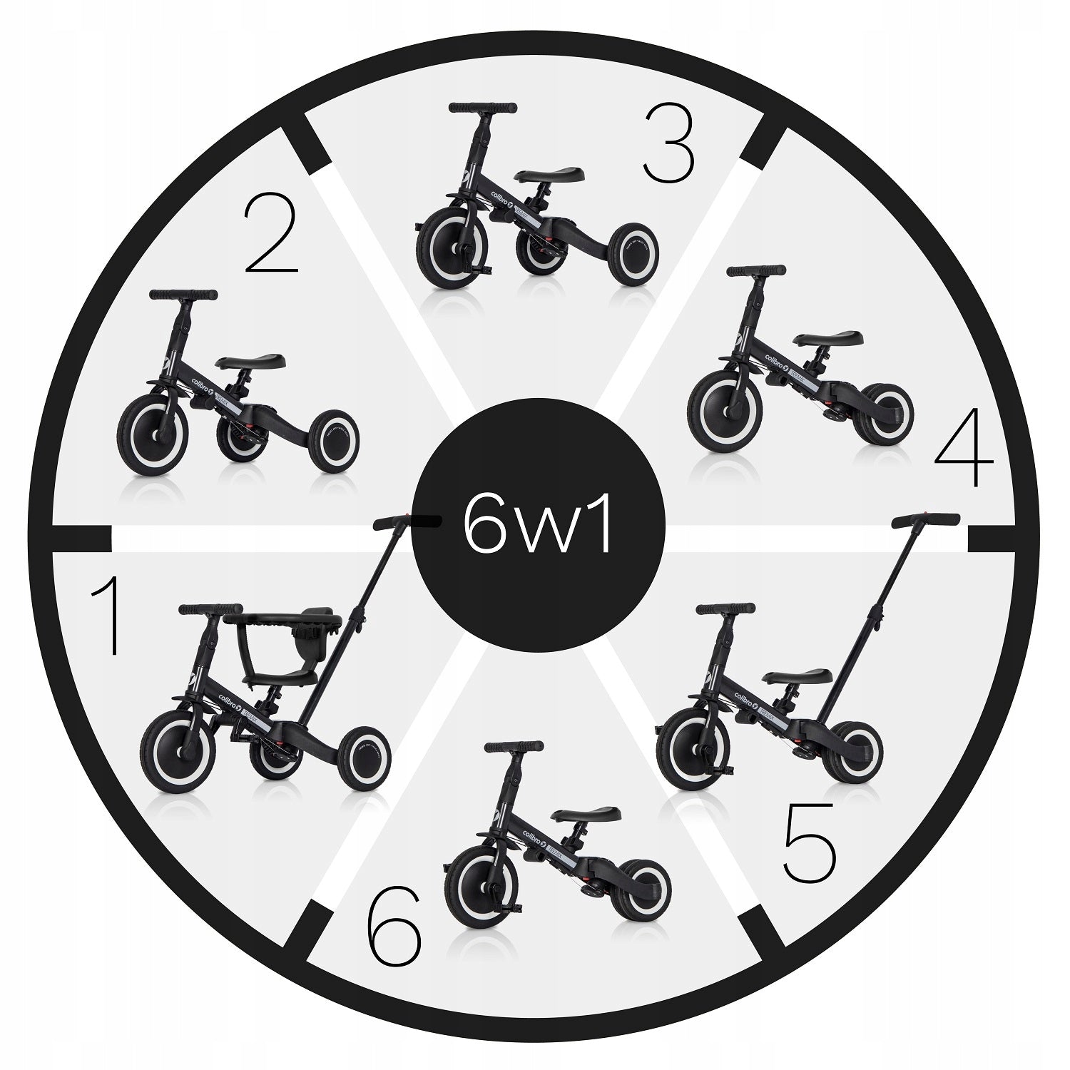 Children's balance bike black Colibro Tremix UP 6in1 with HIT pedals Packaging status original
