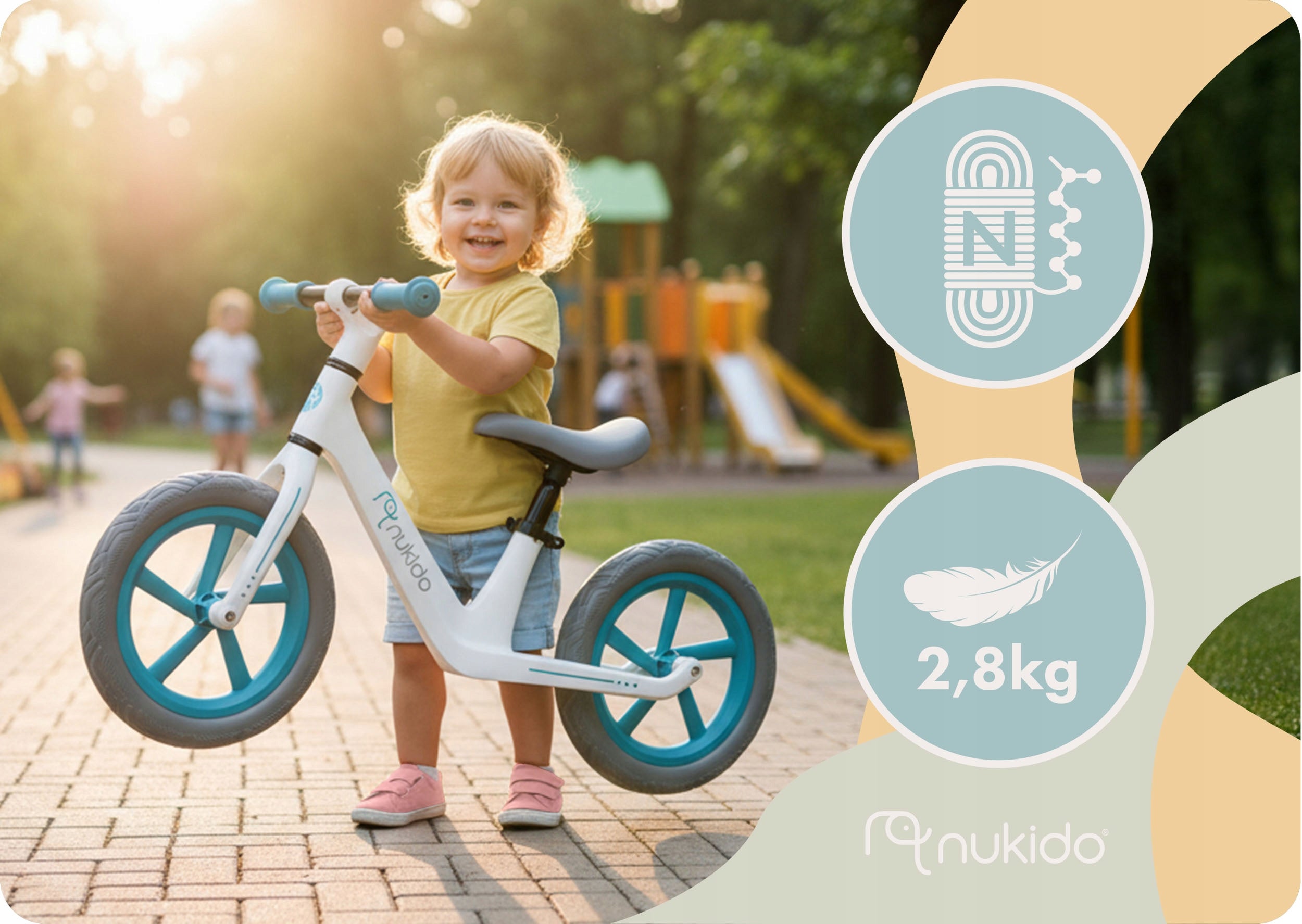 Children's balance bike durable Nukido Light Flee light Packaging status original