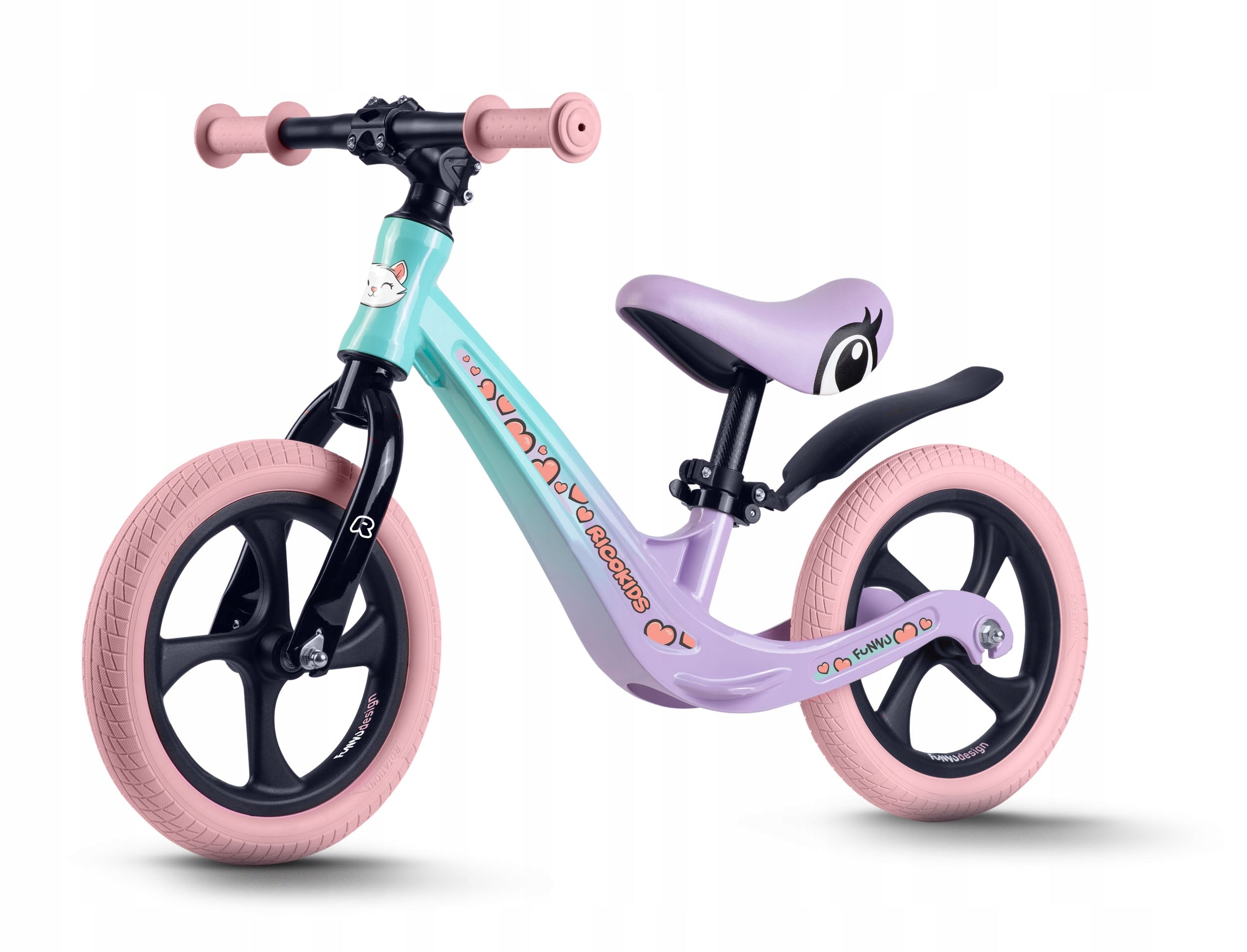 Children's balance bike magnetium Ricokids Funnu light