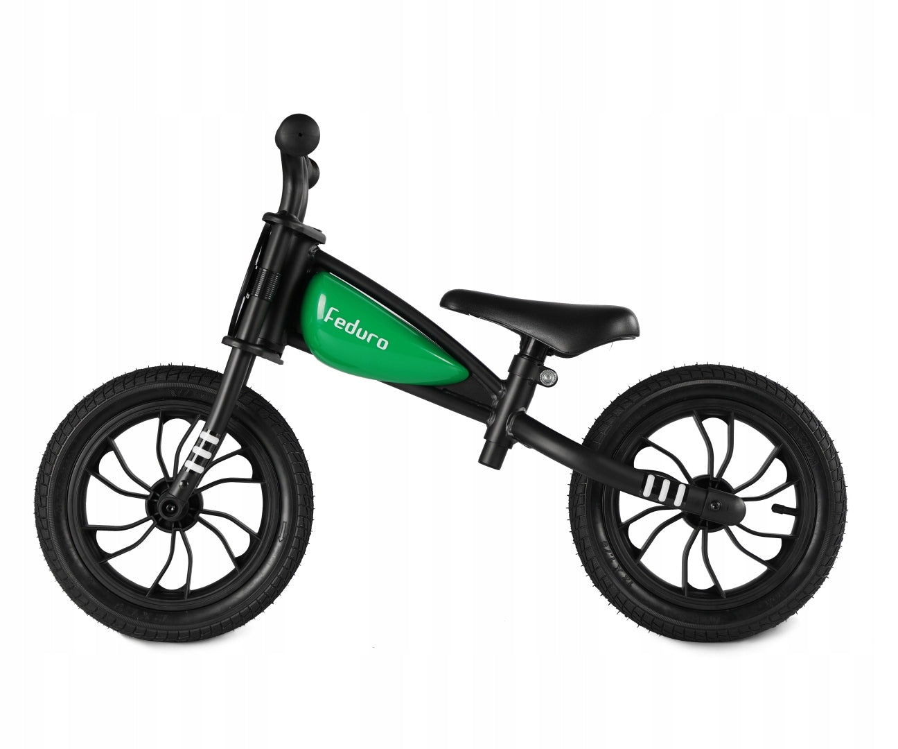 Children's balance bike pumped wheels 12" Feduro Green Qplay Color black green