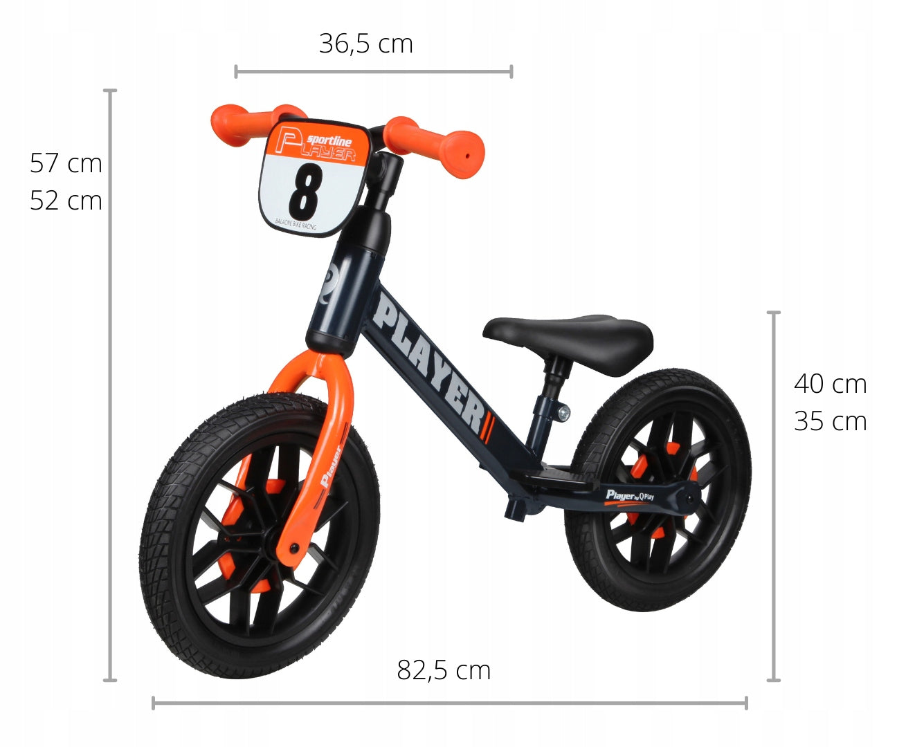 Children's balance bike ride-on glowing wheels 12" Player Qplay Model Player